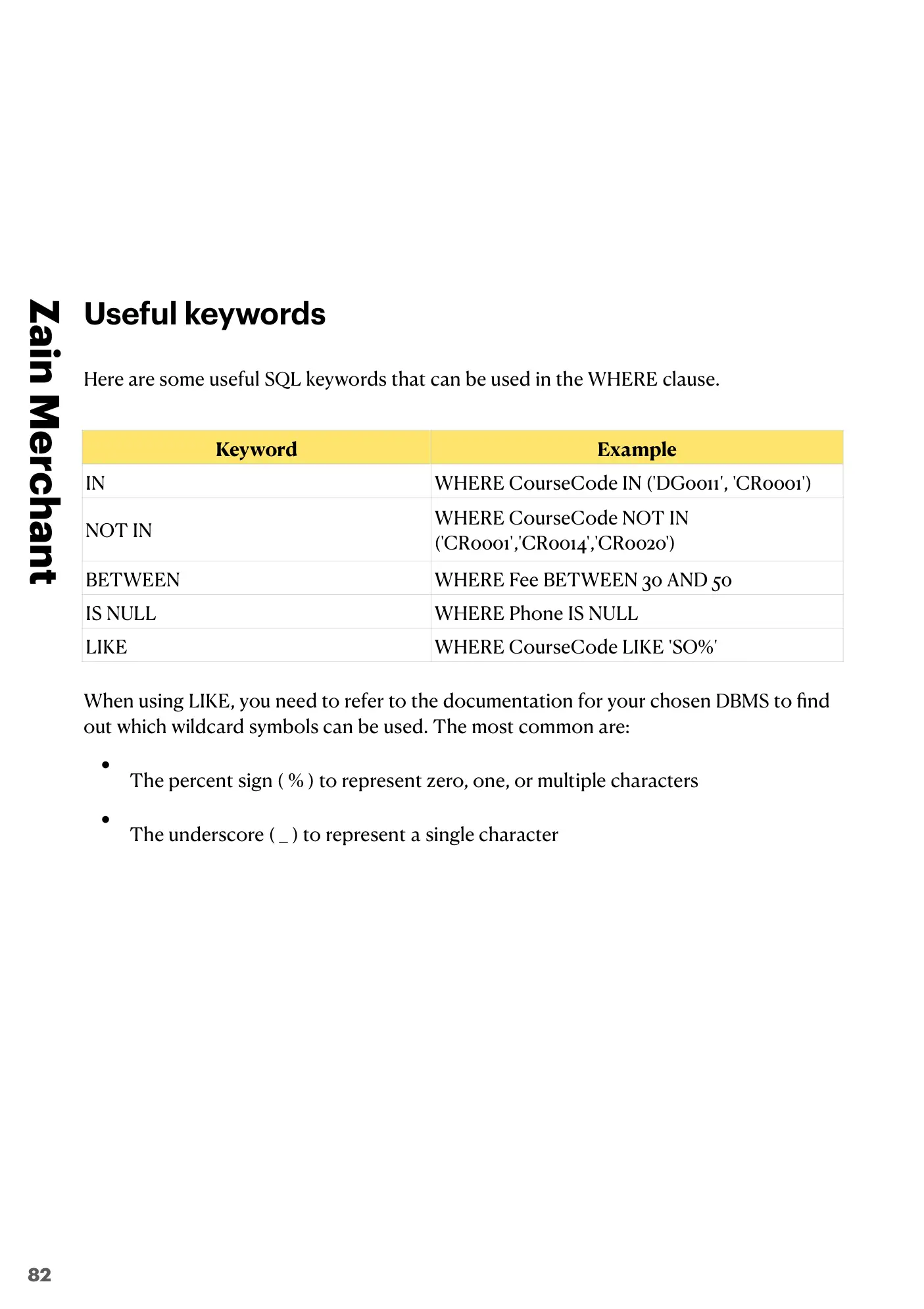 8.3 Data Definition Language (DDL) and Data Manipulation Language (DML) book pages, page 30