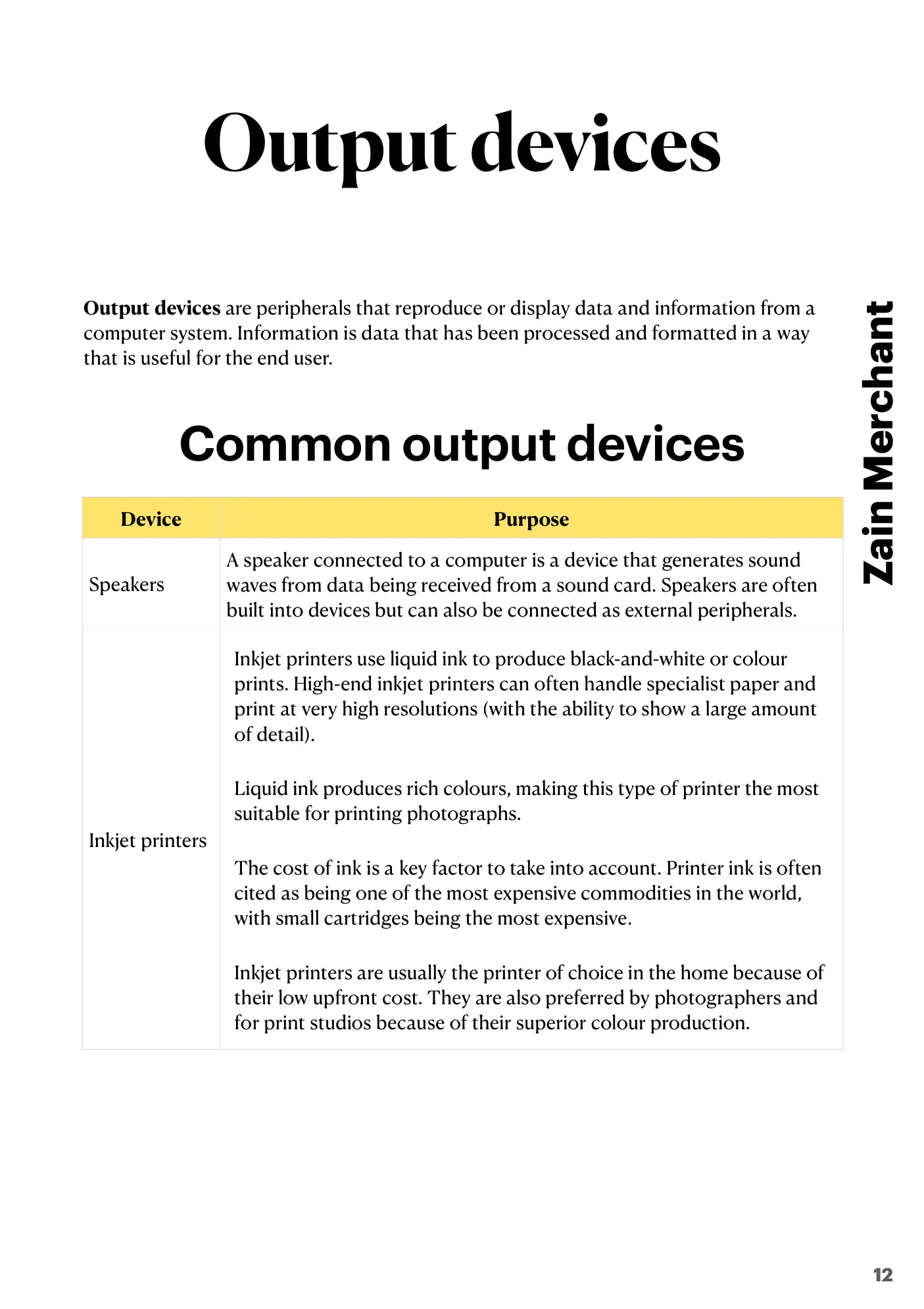 3.1 Computers and their components book pages, page 12