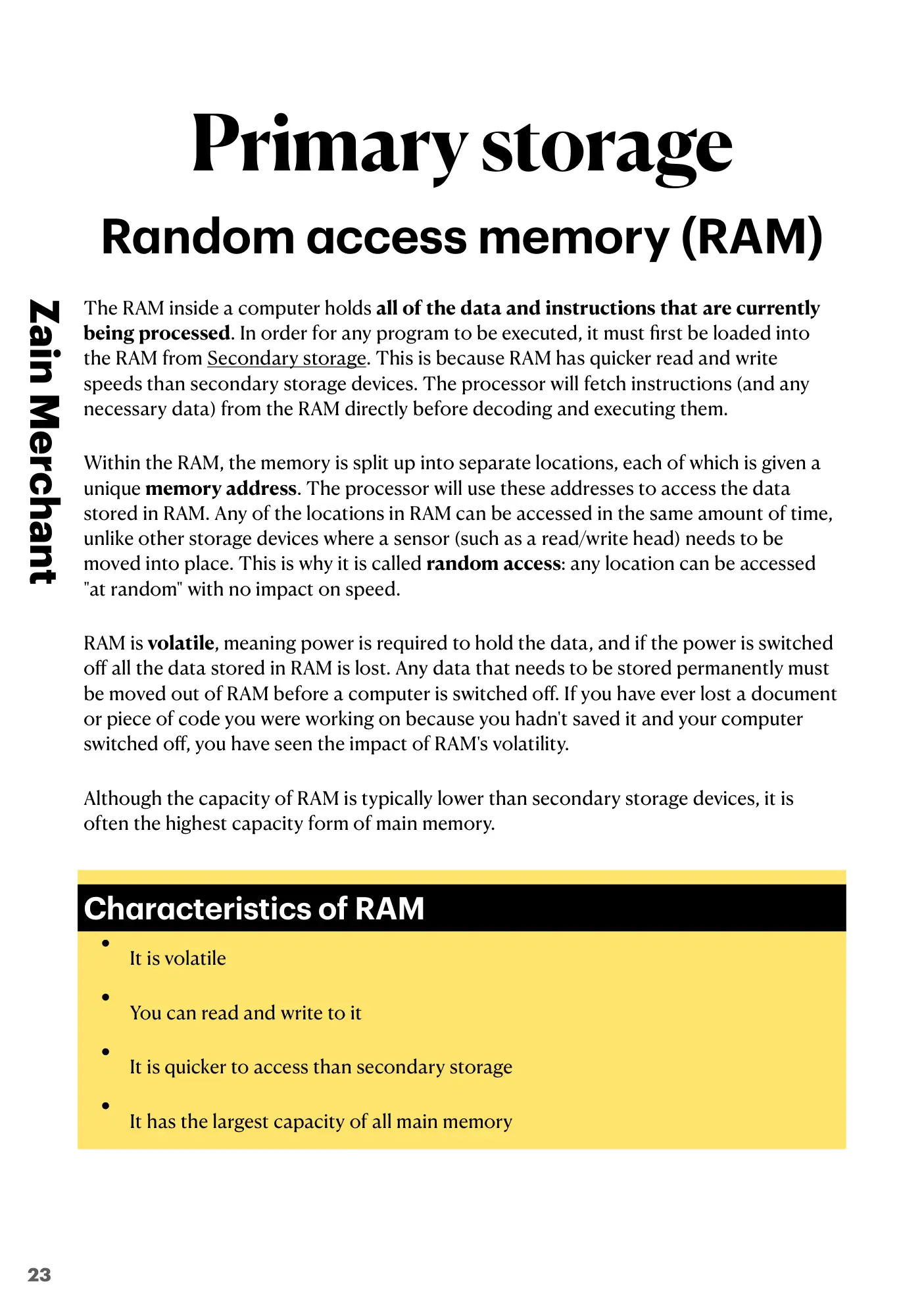3.1 Computers and their components book pages, page 23