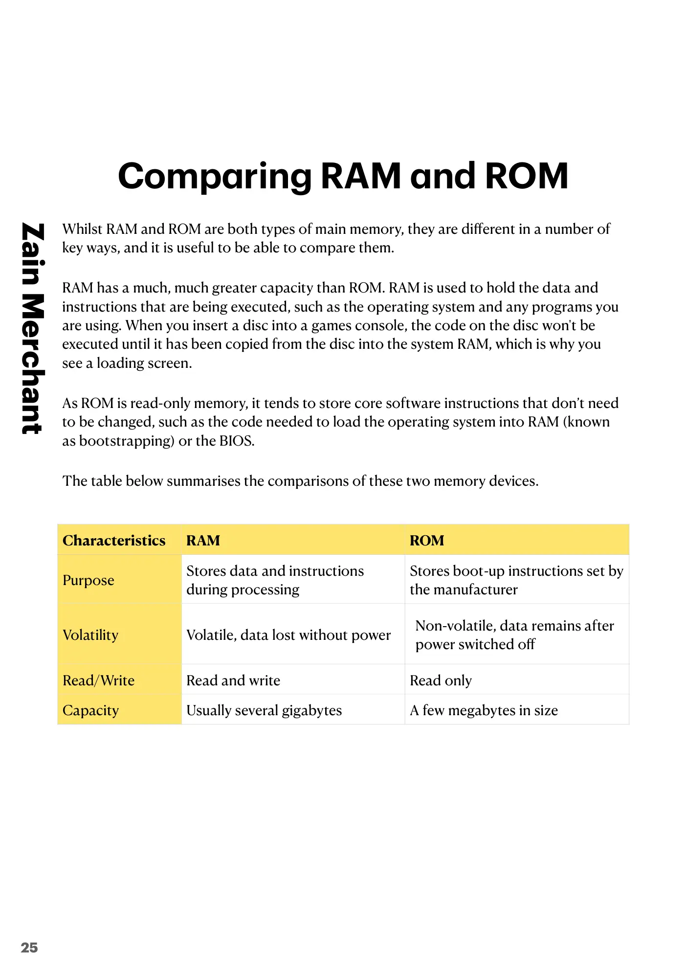 3.1 Computers and their components book pages, page 25