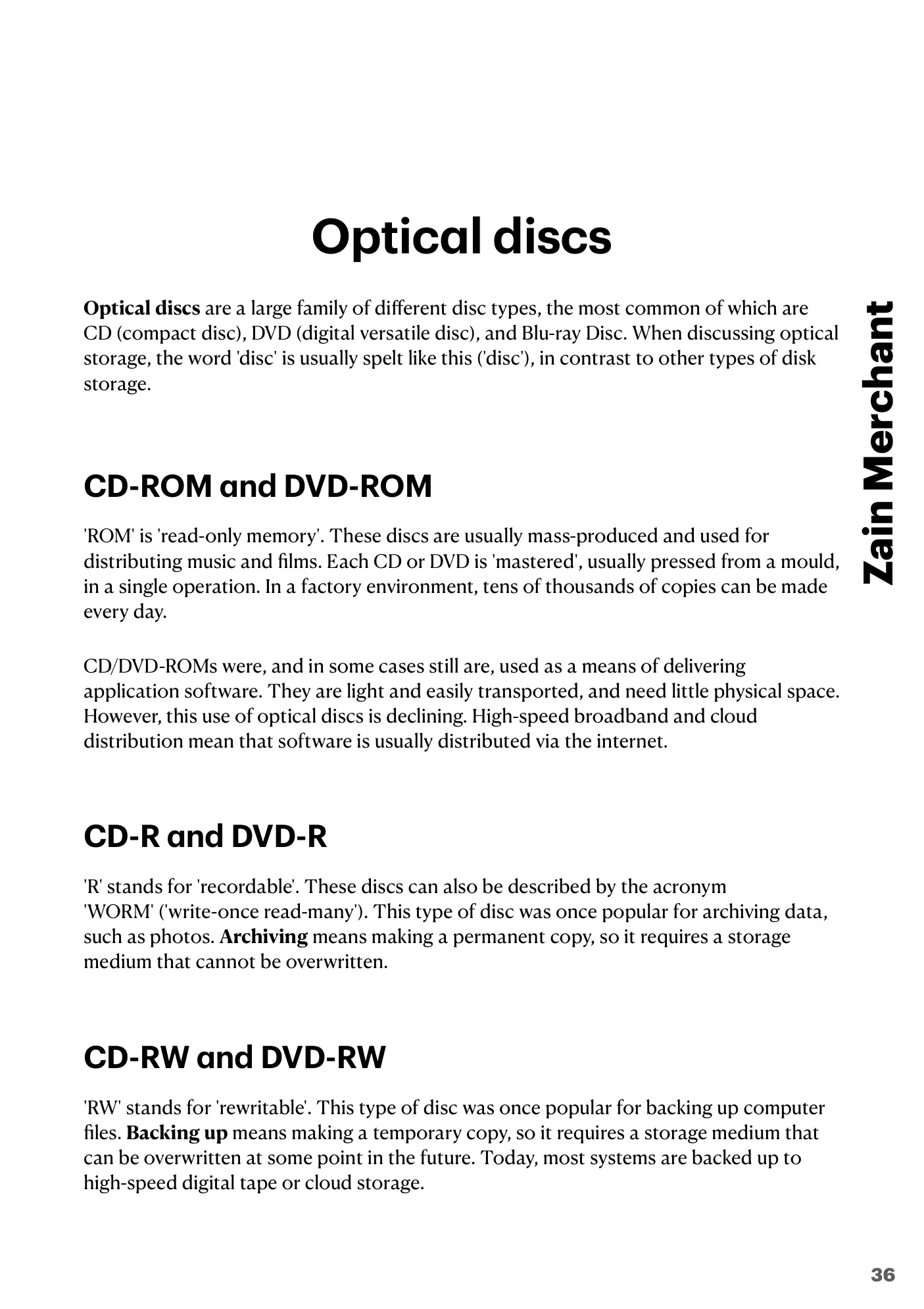 3.1 Computers and their components book pages, page 36