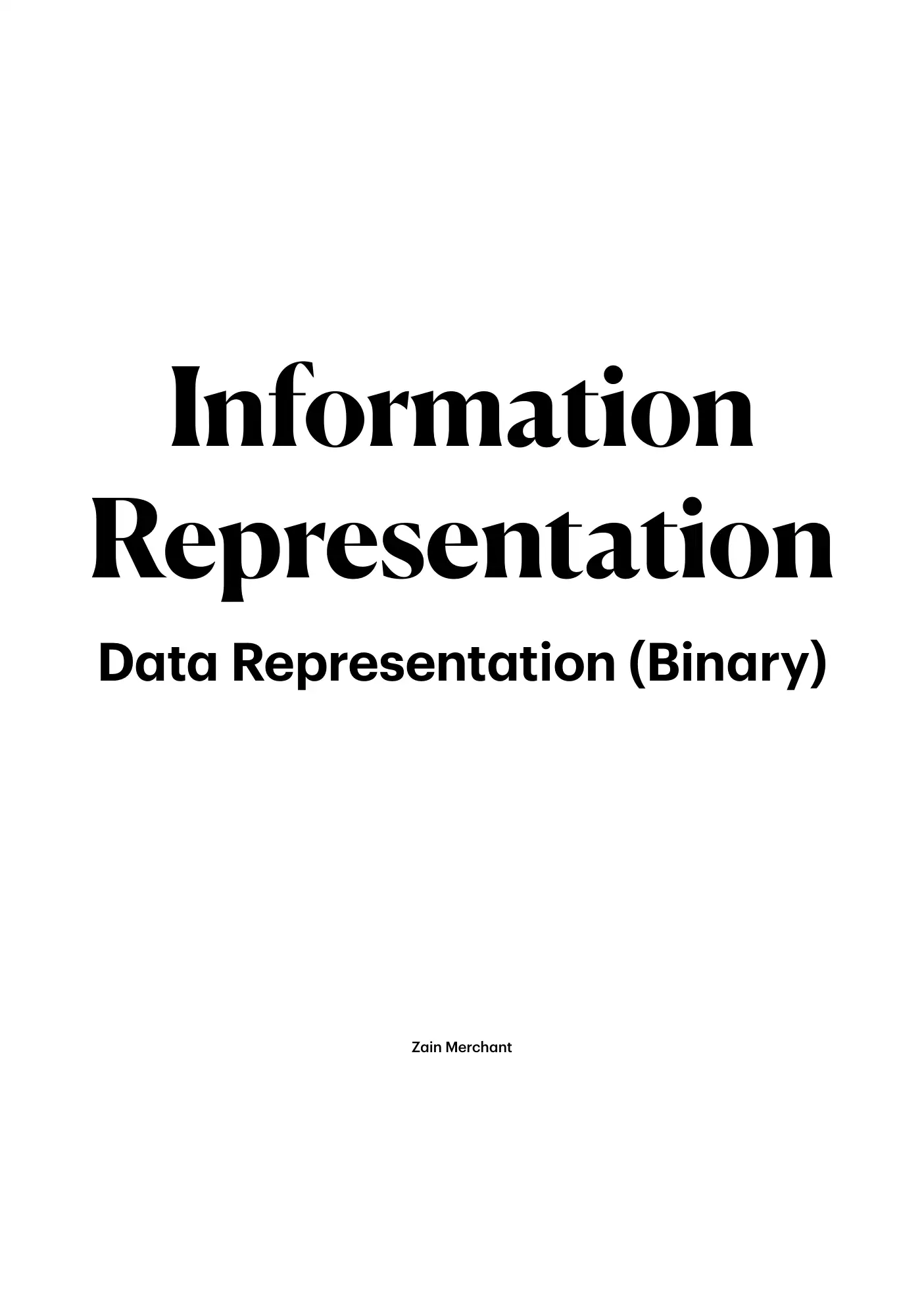 1.1 Data Representation book pages, page 1
