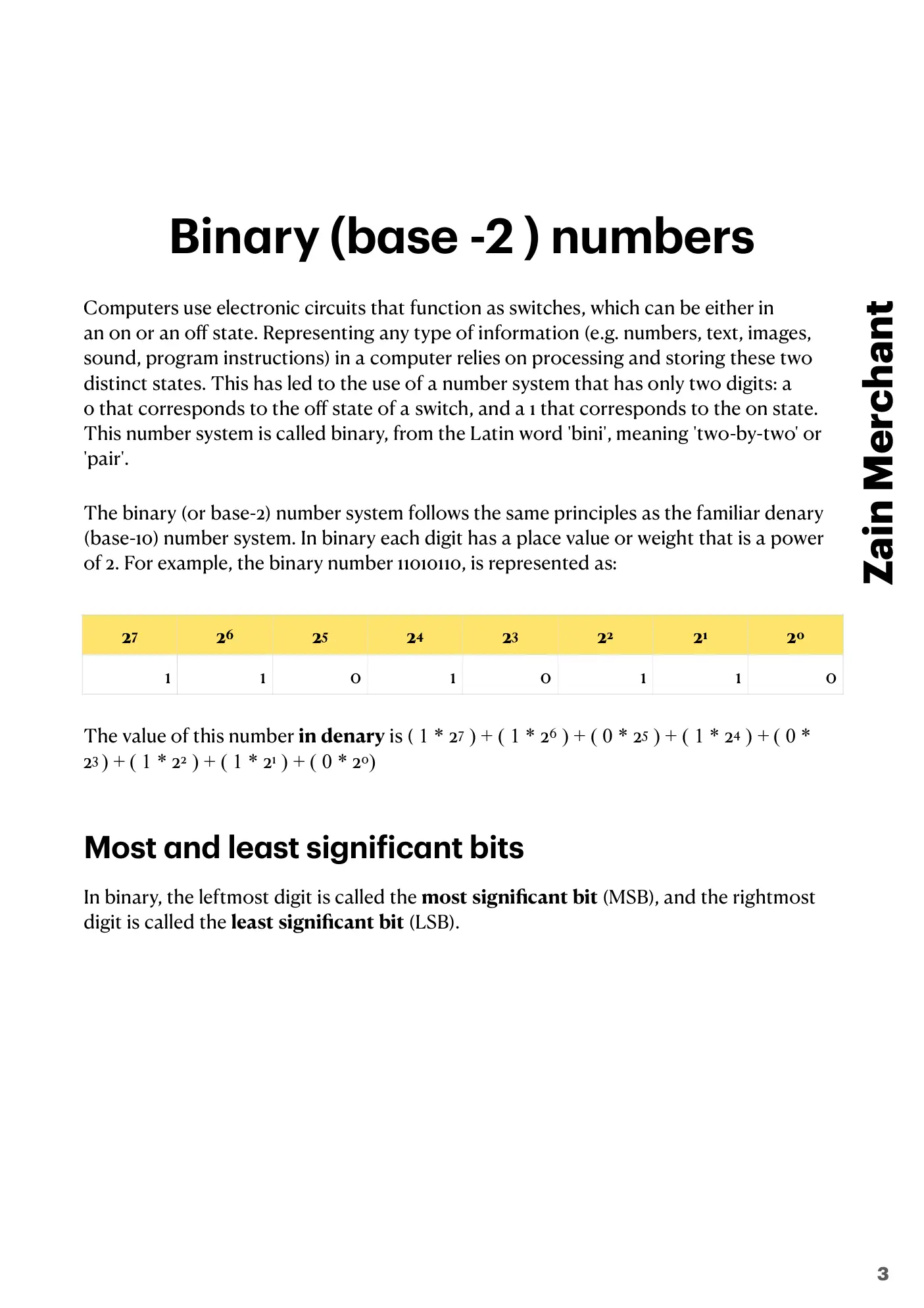 1.1 Data Representation book pages, page 3
