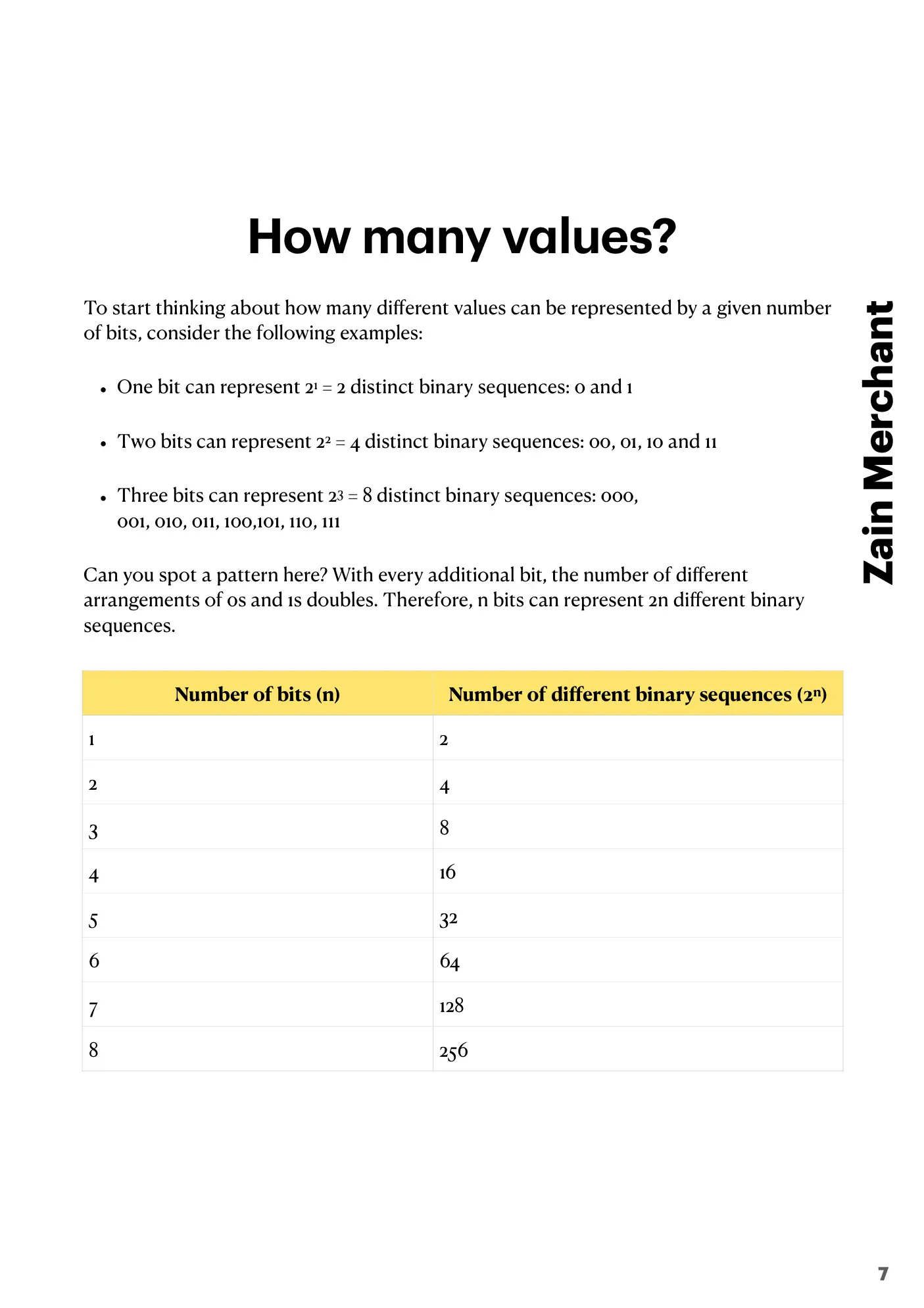 1.1 Data Representation book pages, page 7