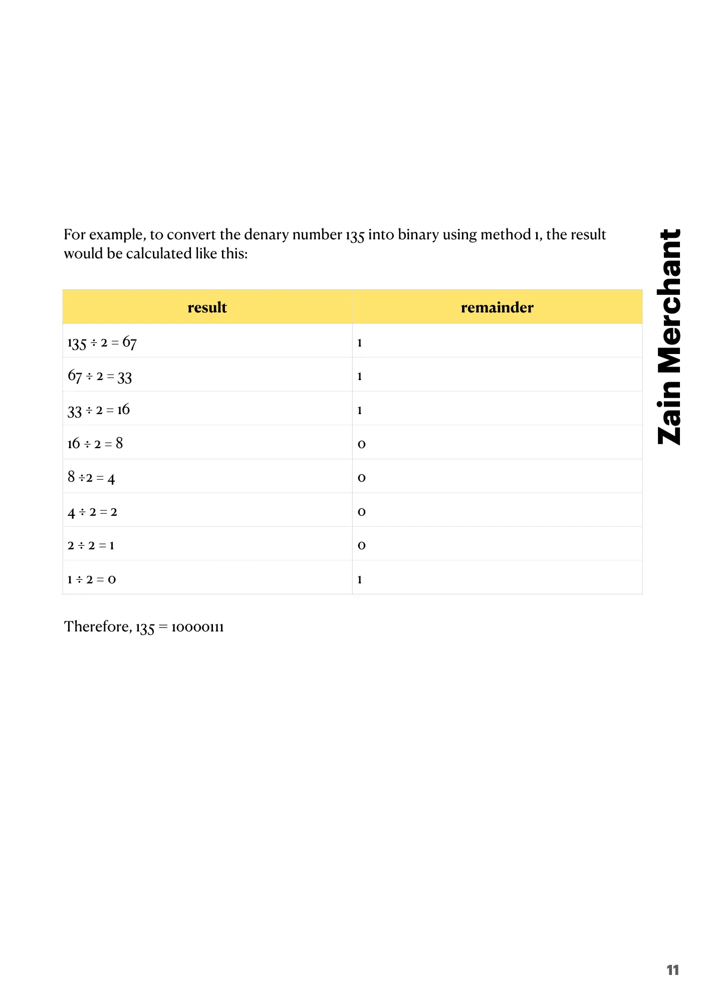 1.1 Data Representation book pages, page 11