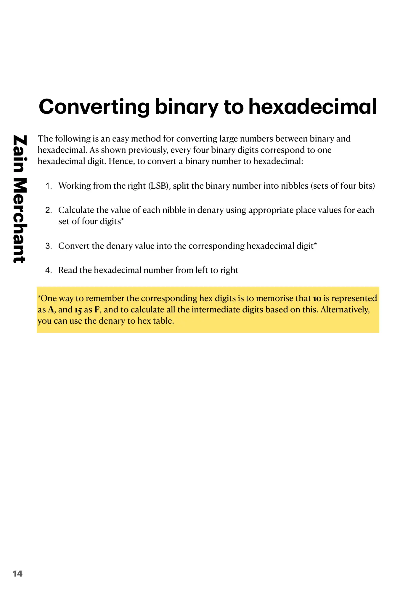 1.1 Data Representation book pages, page 14