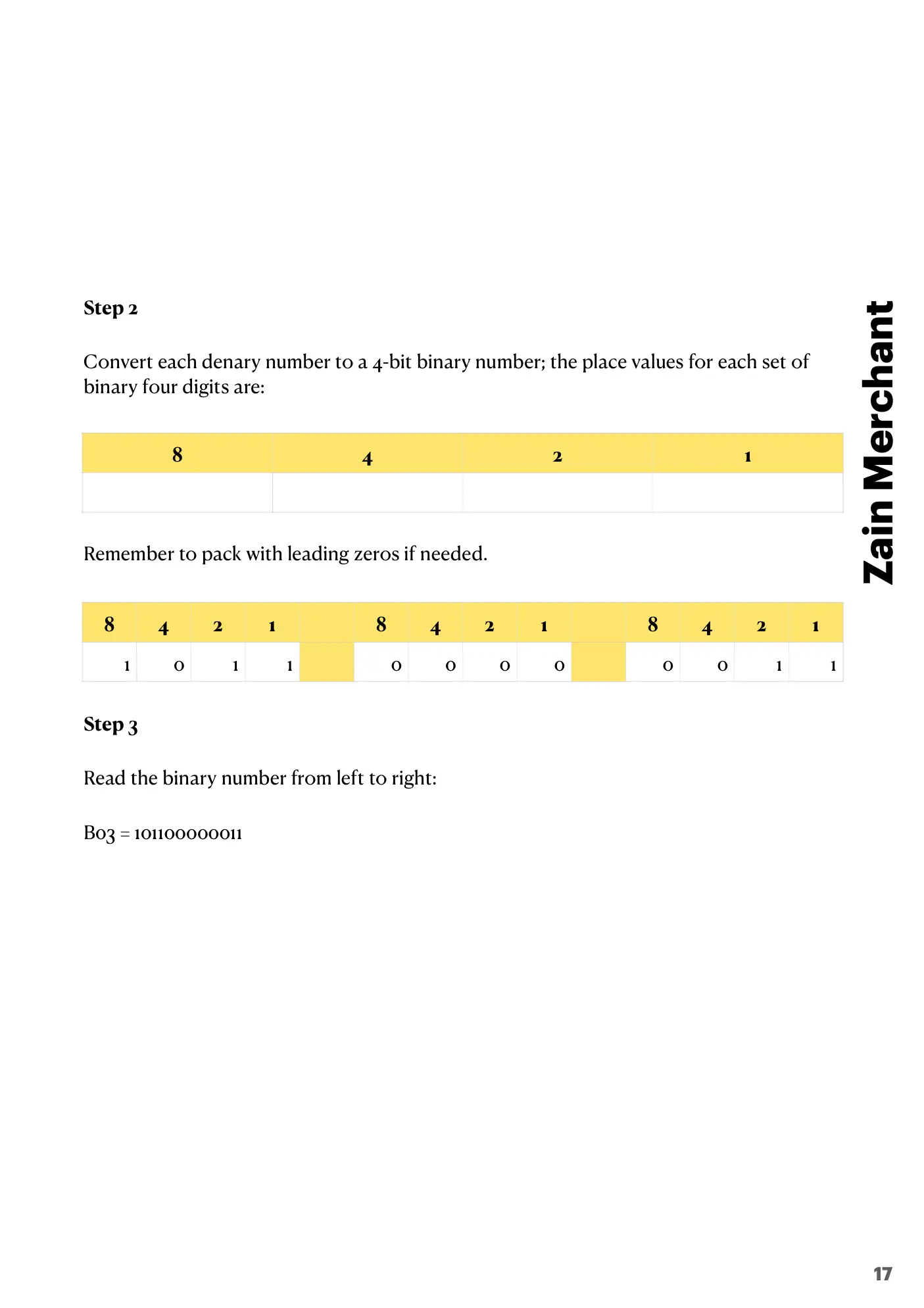 1.1 Data Representation book pages, page 17