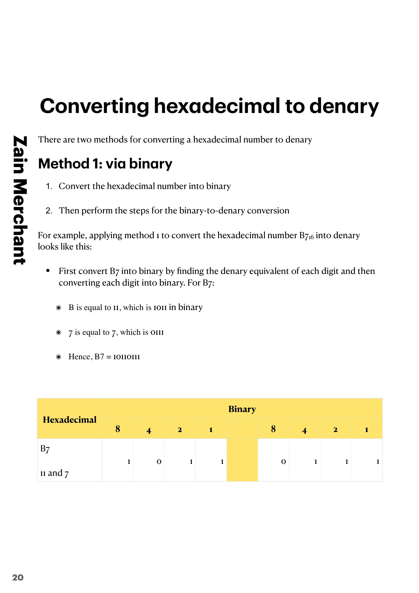 1.1 Data Representation book pages, page 20