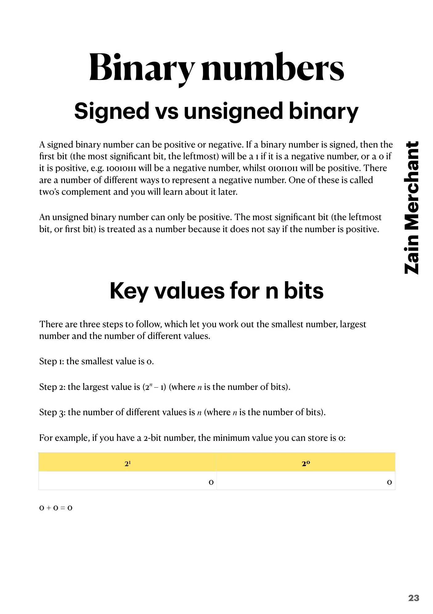 1.1 Data Representation book pages, page 23