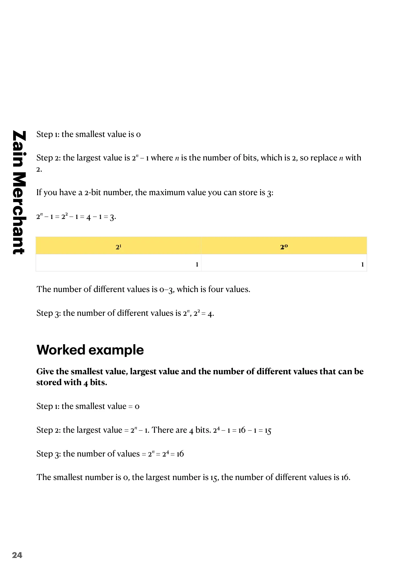 1.1 Data Representation book pages, page 24