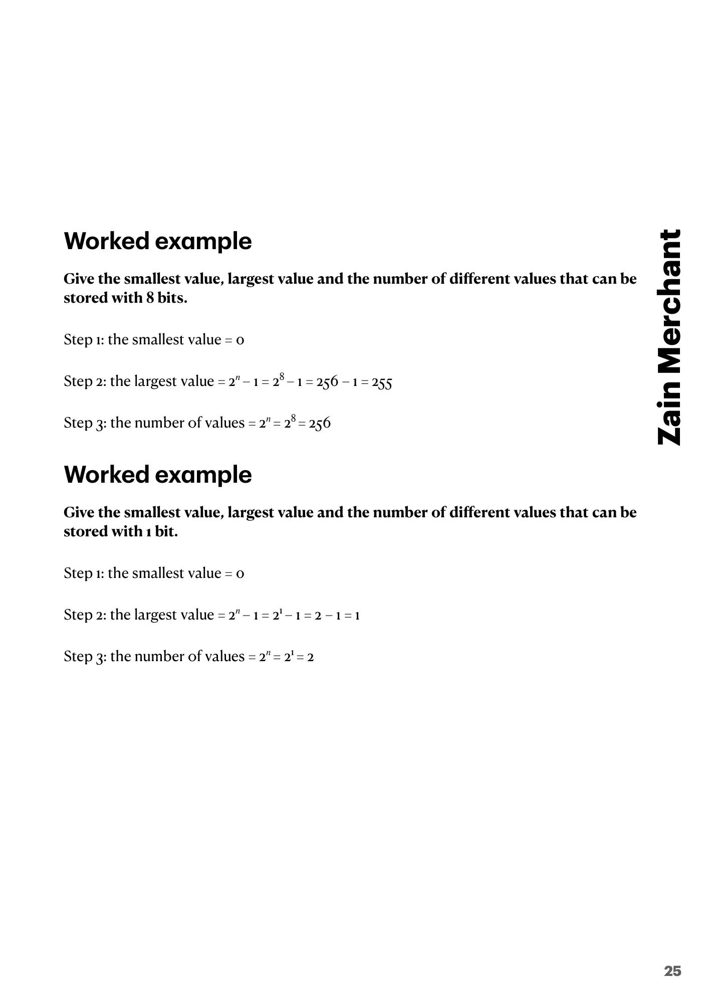 1.1 Data Representation book pages, page 25