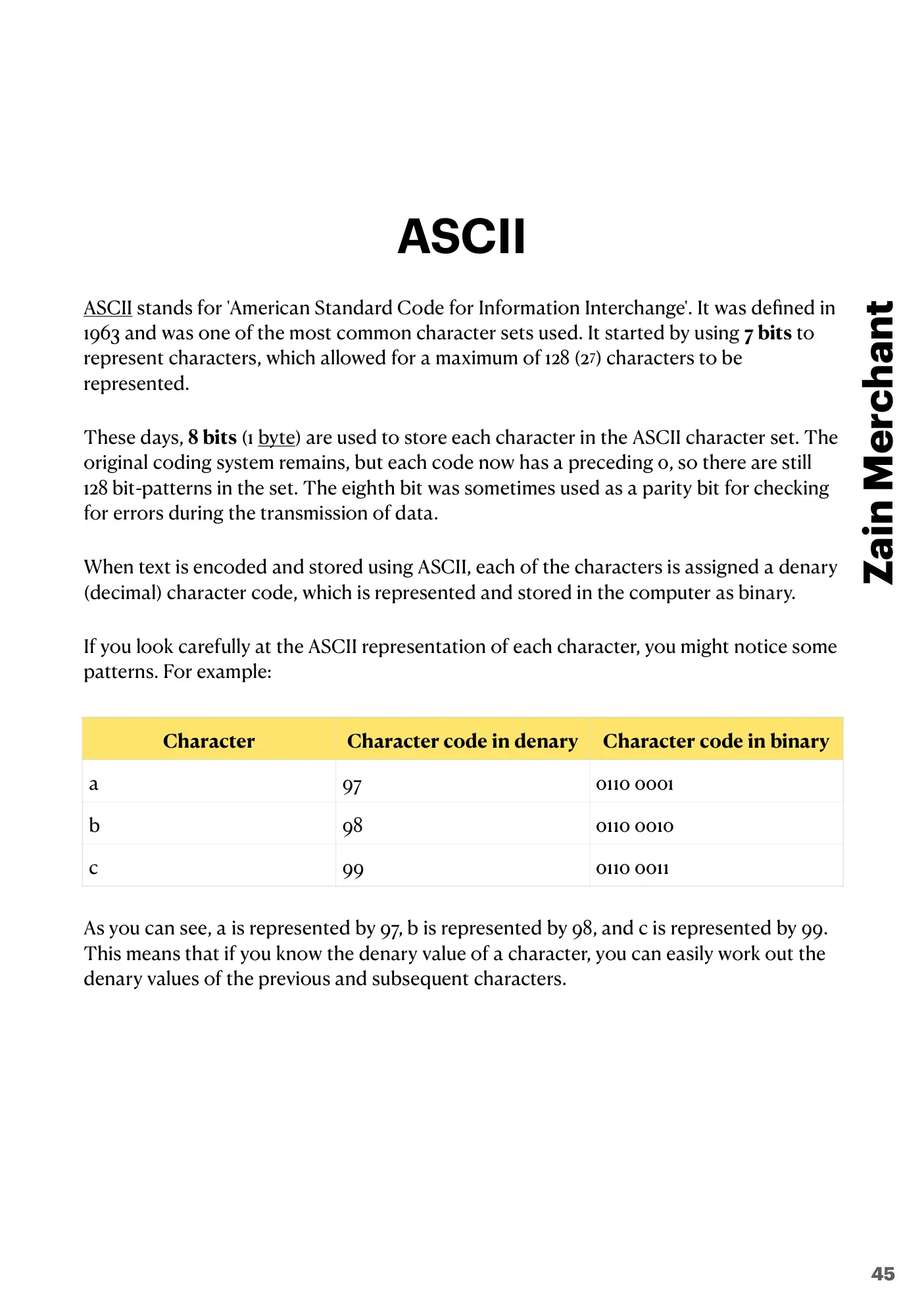 1.1 Data Representation book pages, page 45