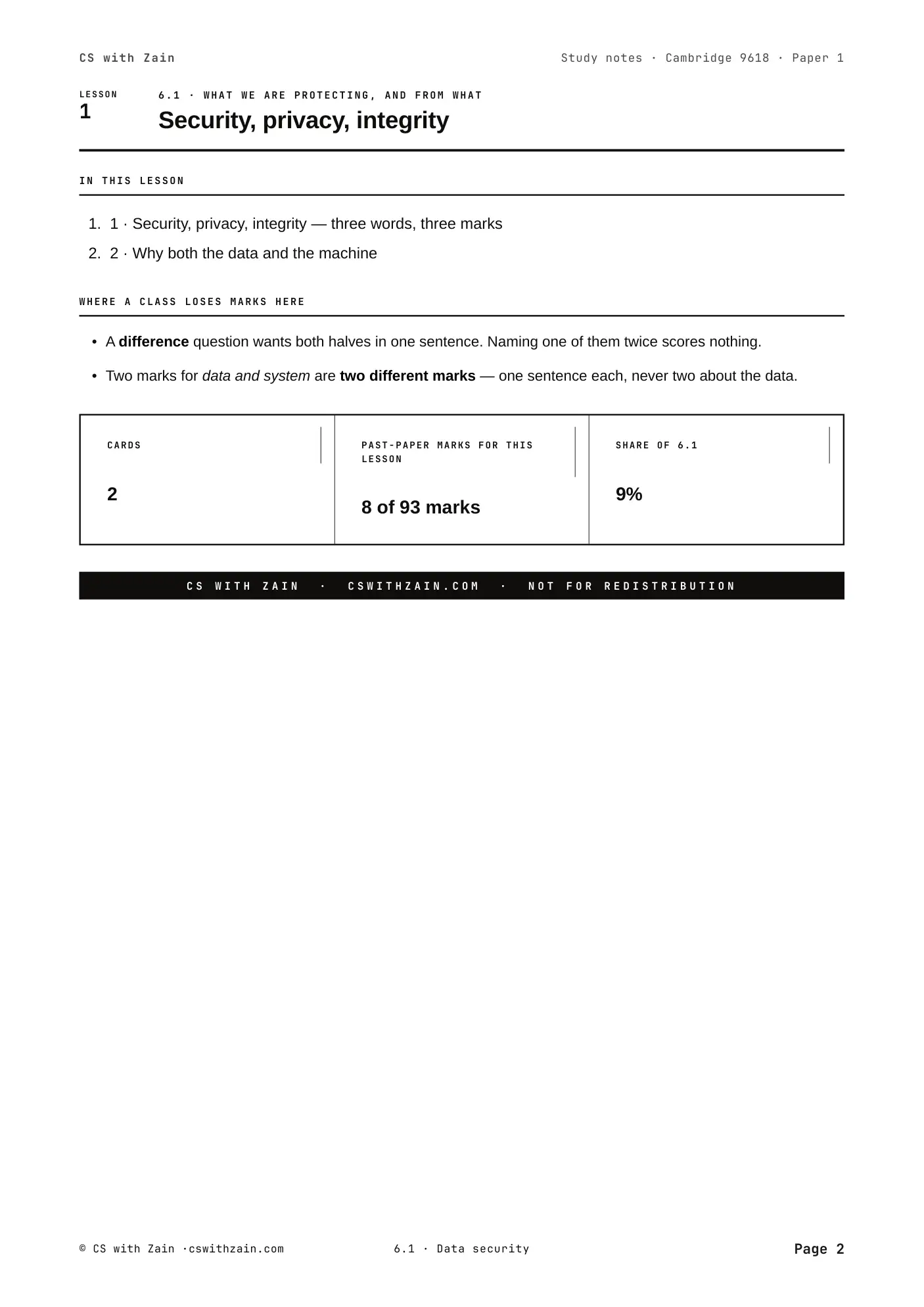 6.1 Data Security book pages, page 2