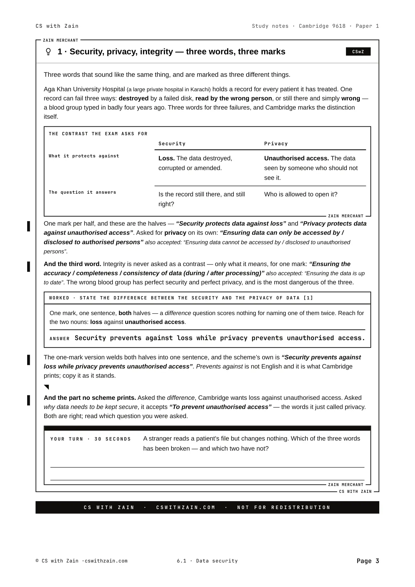 6.1 Data Security book pages, page 3