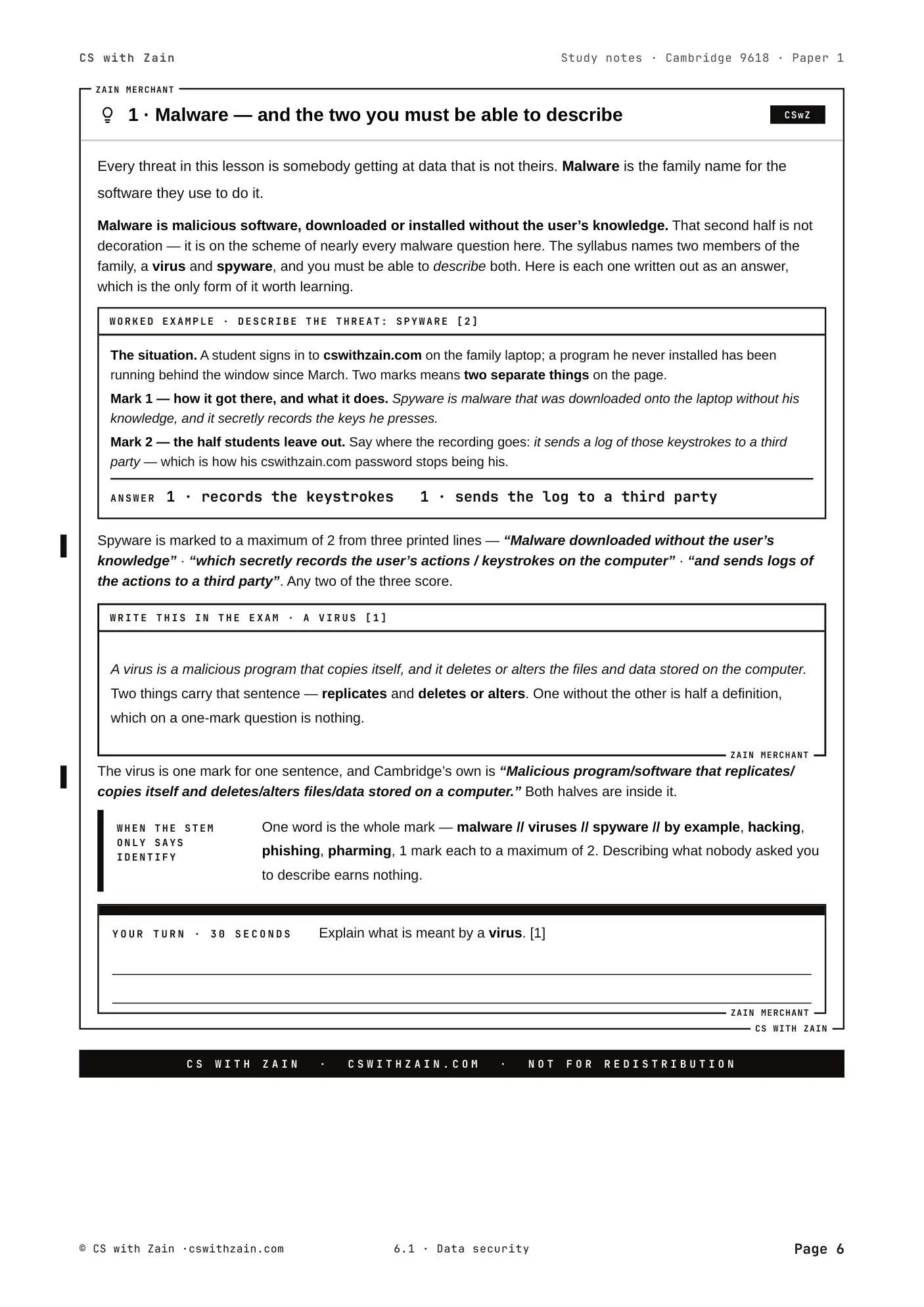 6.1 Data Security book pages, page 6