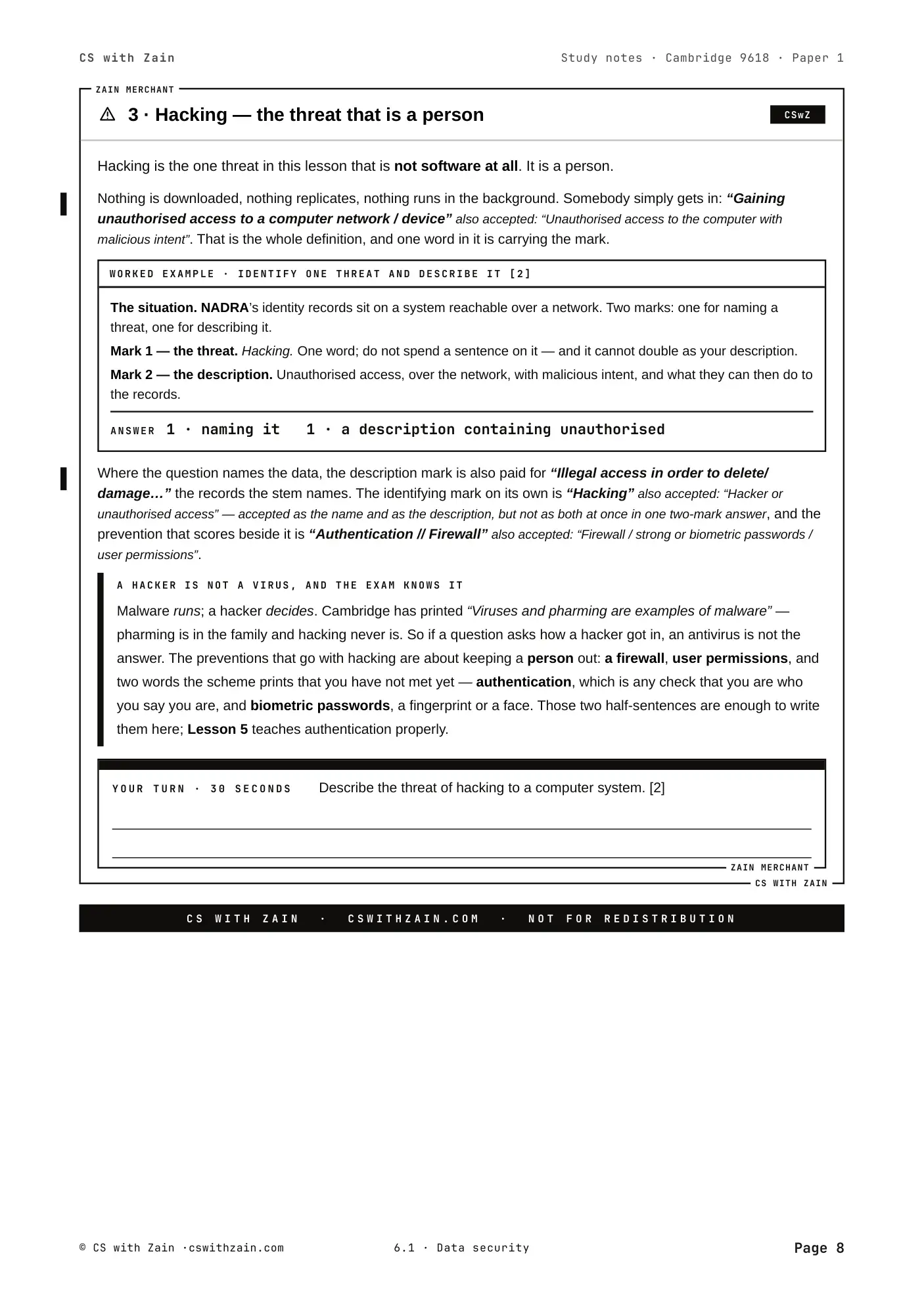 6.1 Data Security book pages, page 8