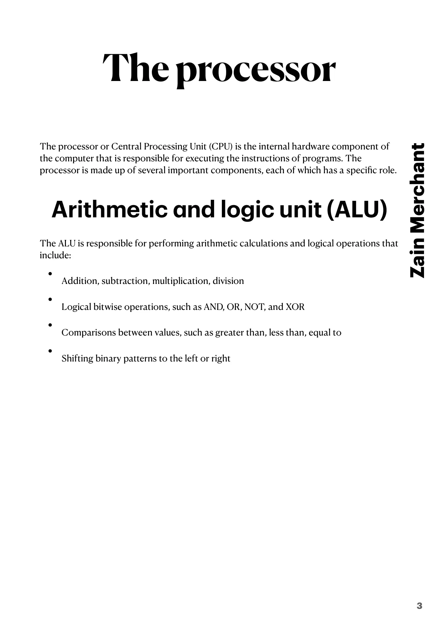 4.1 Central Processing Unit (CPU) Architecture book pages, page 3