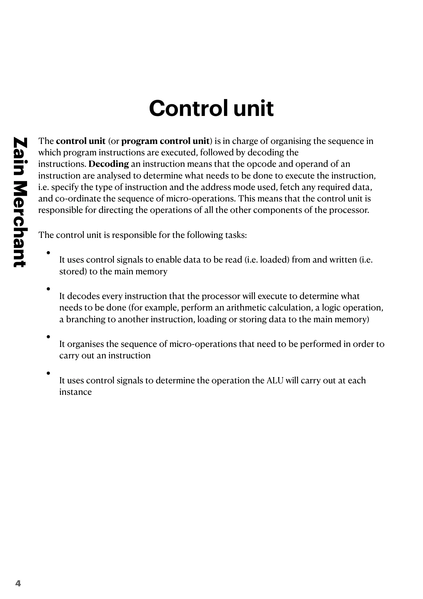 4.1 Central Processing Unit (CPU) Architecture book pages, page 4