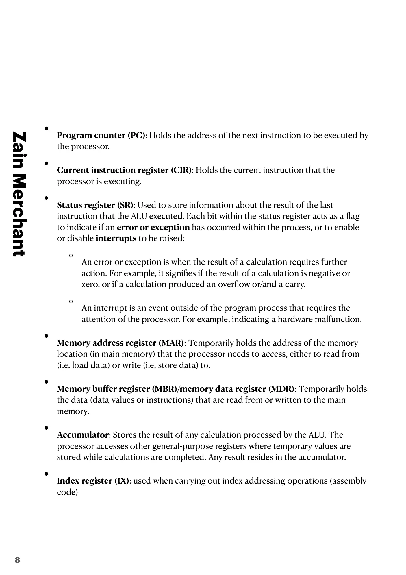 4.1 Central Processing Unit (CPU) Architecture book pages, page 8