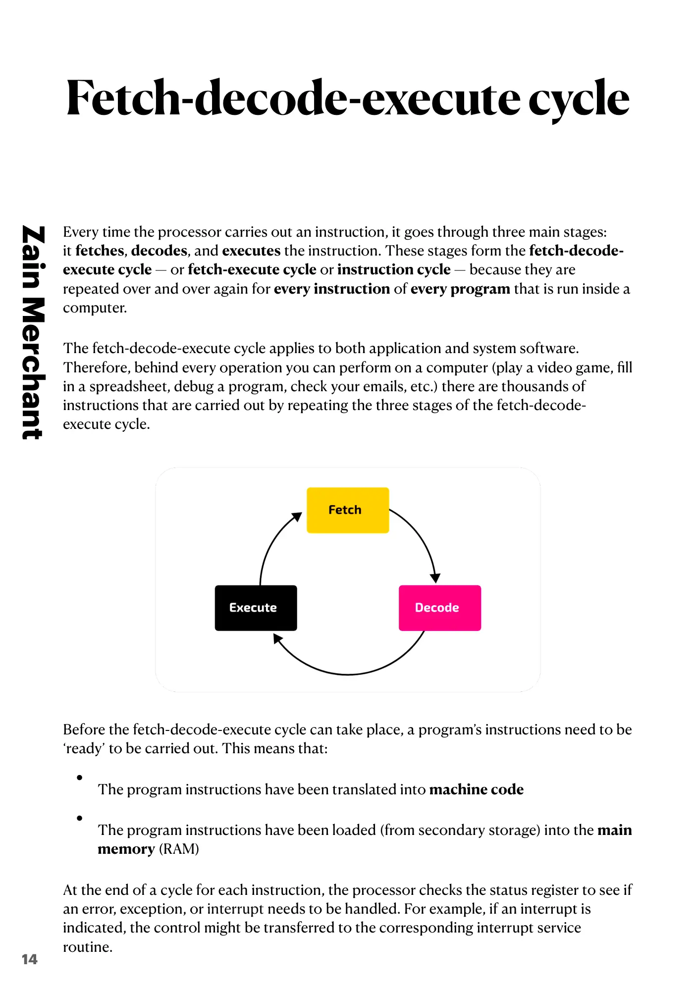 4.1 Central Processing Unit (CPU) Architecture book pages, page 14