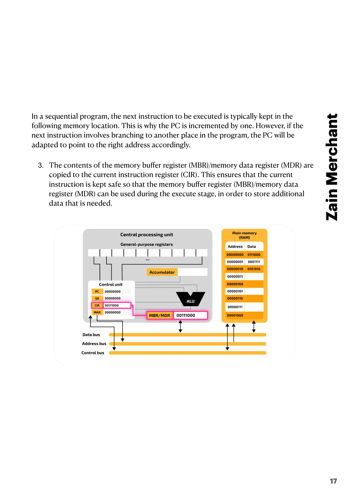 4.1 Central Processing Unit (CPU) Architecture book pages, page 17