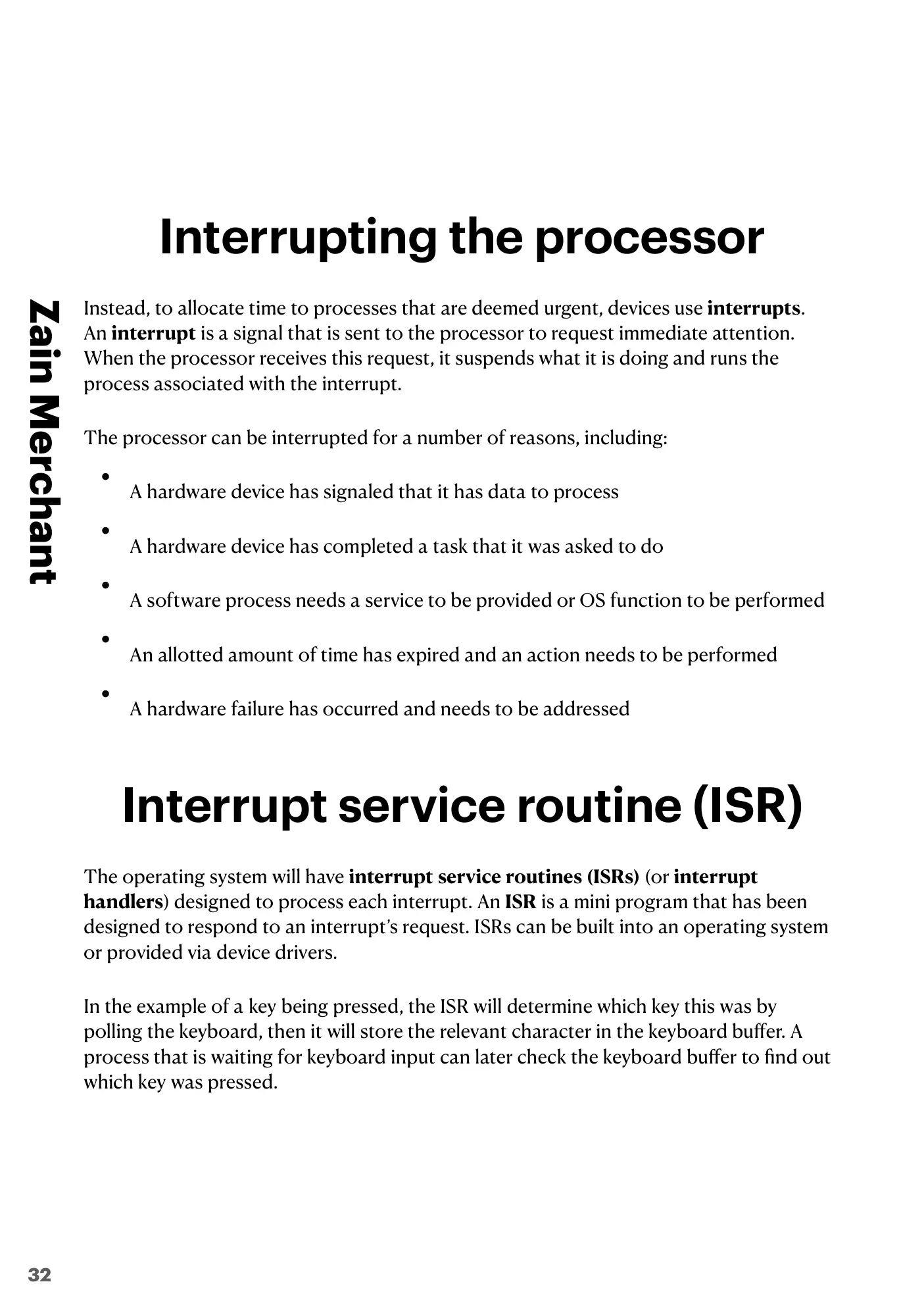 4.1 Central Processing Unit (CPU) Architecture book pages, page 32