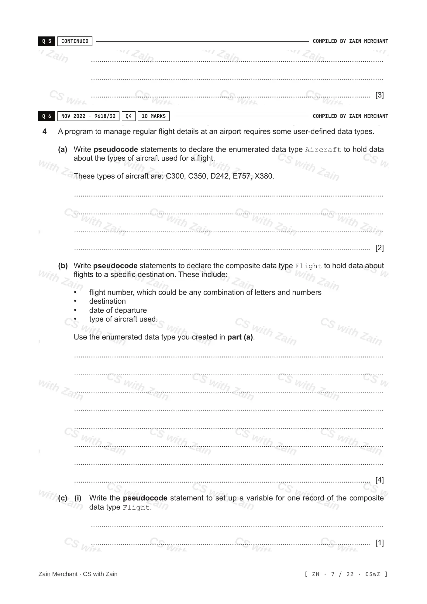 13.1 User-defined data types questions, page 6