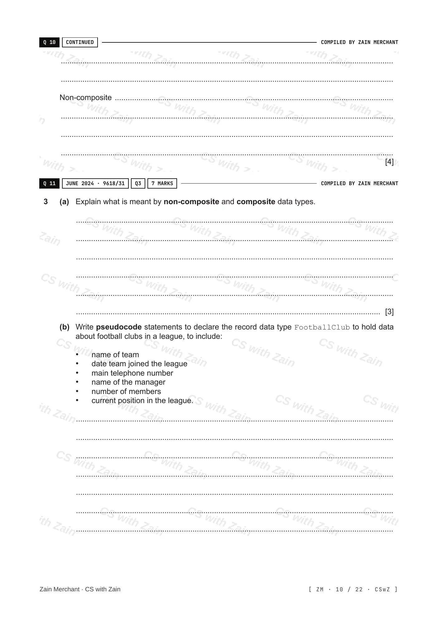 13.1 User-defined data types questions, page 9