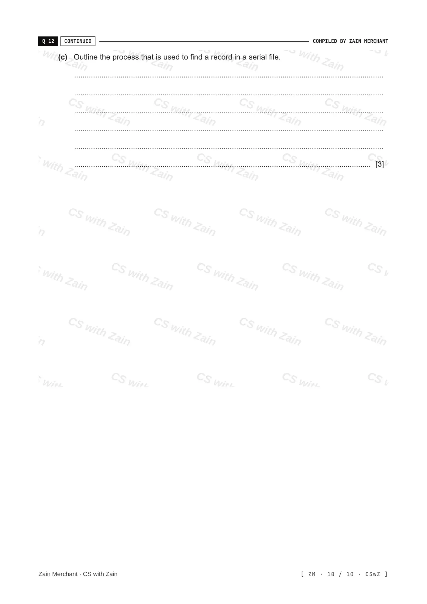13.2 File organisation and access questions, page 9