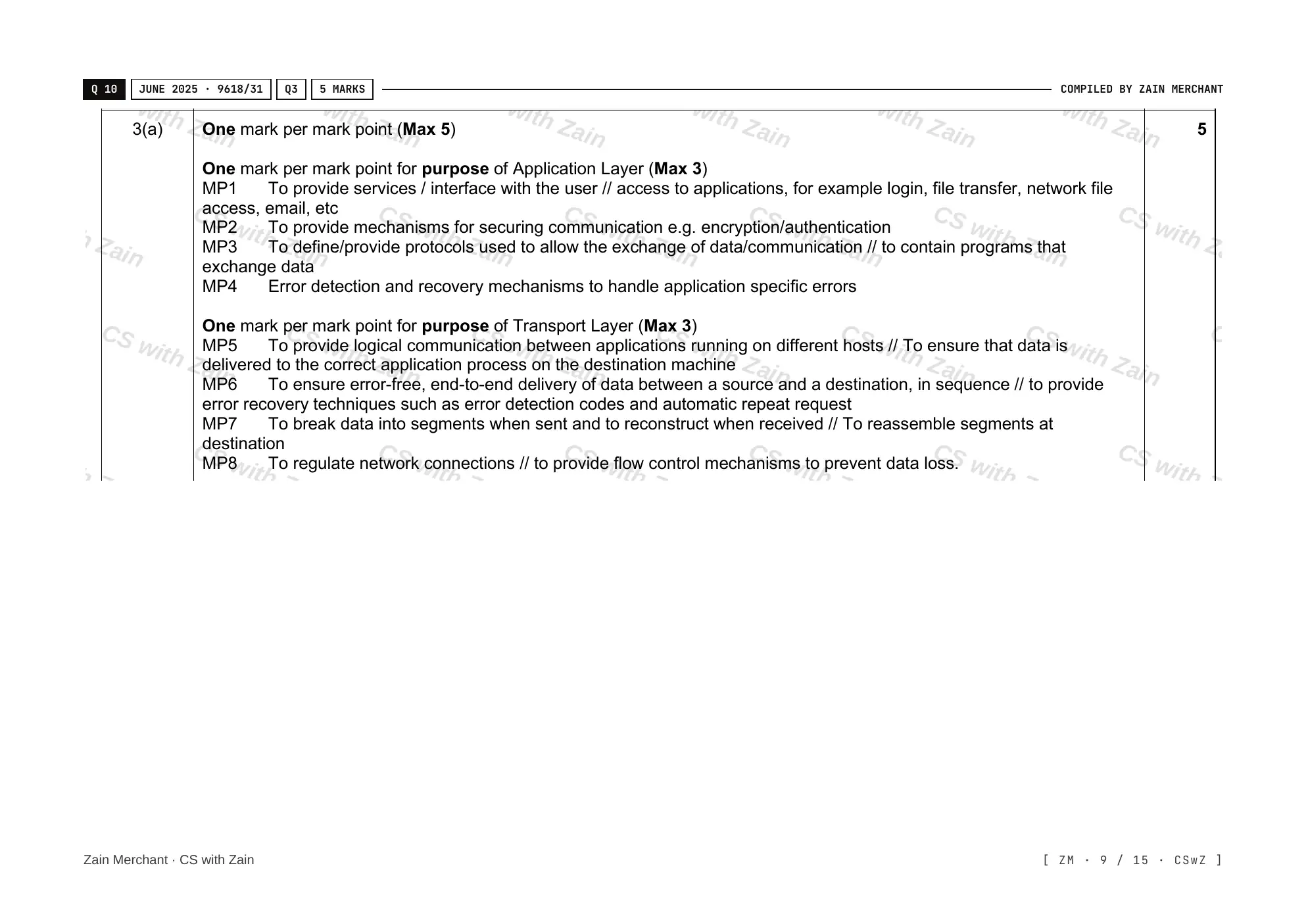 14.1 Protocols mark scheme, page 8