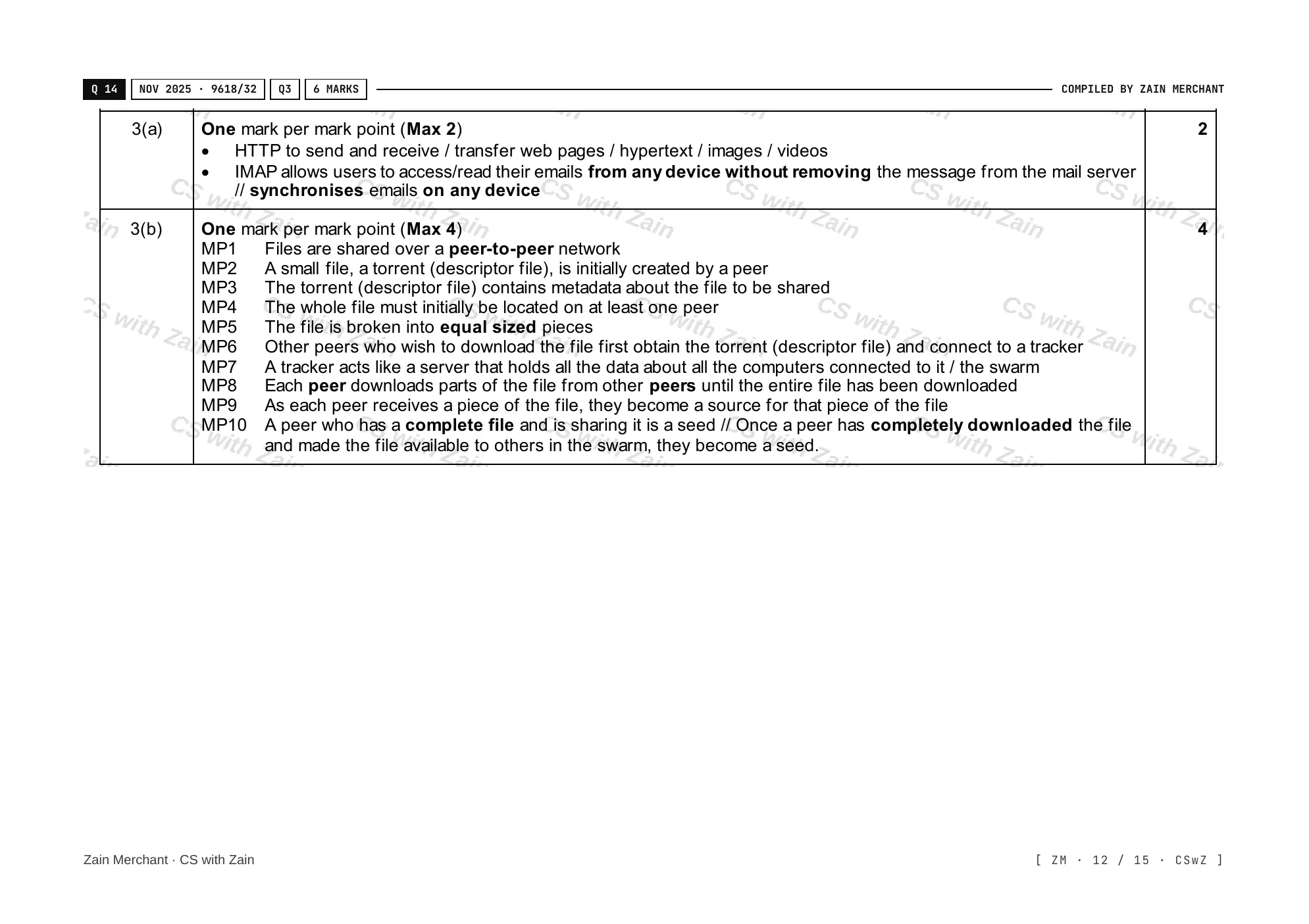 14.1 Protocols mark scheme, page 11