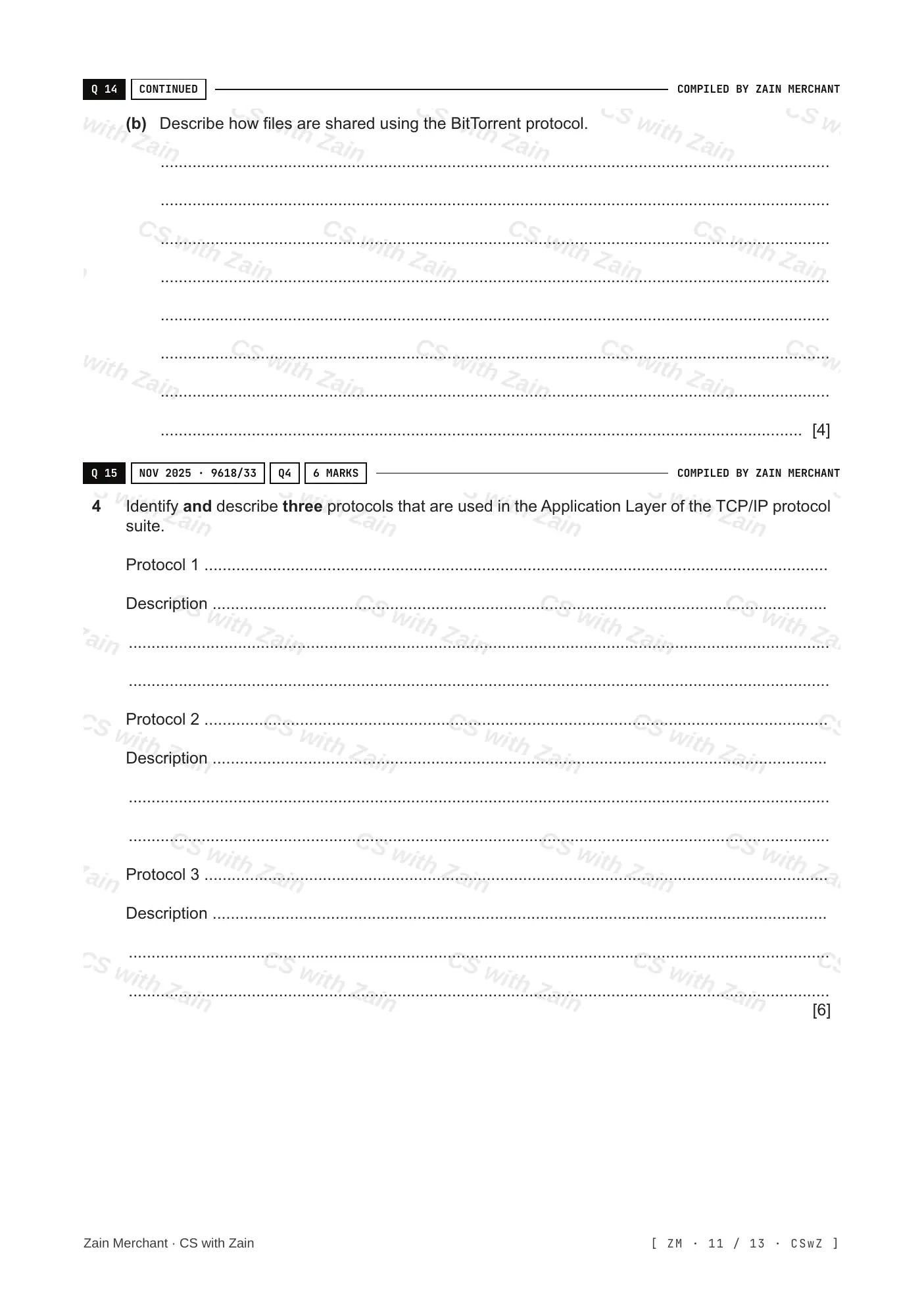 14.1 Protocols questions, page 10