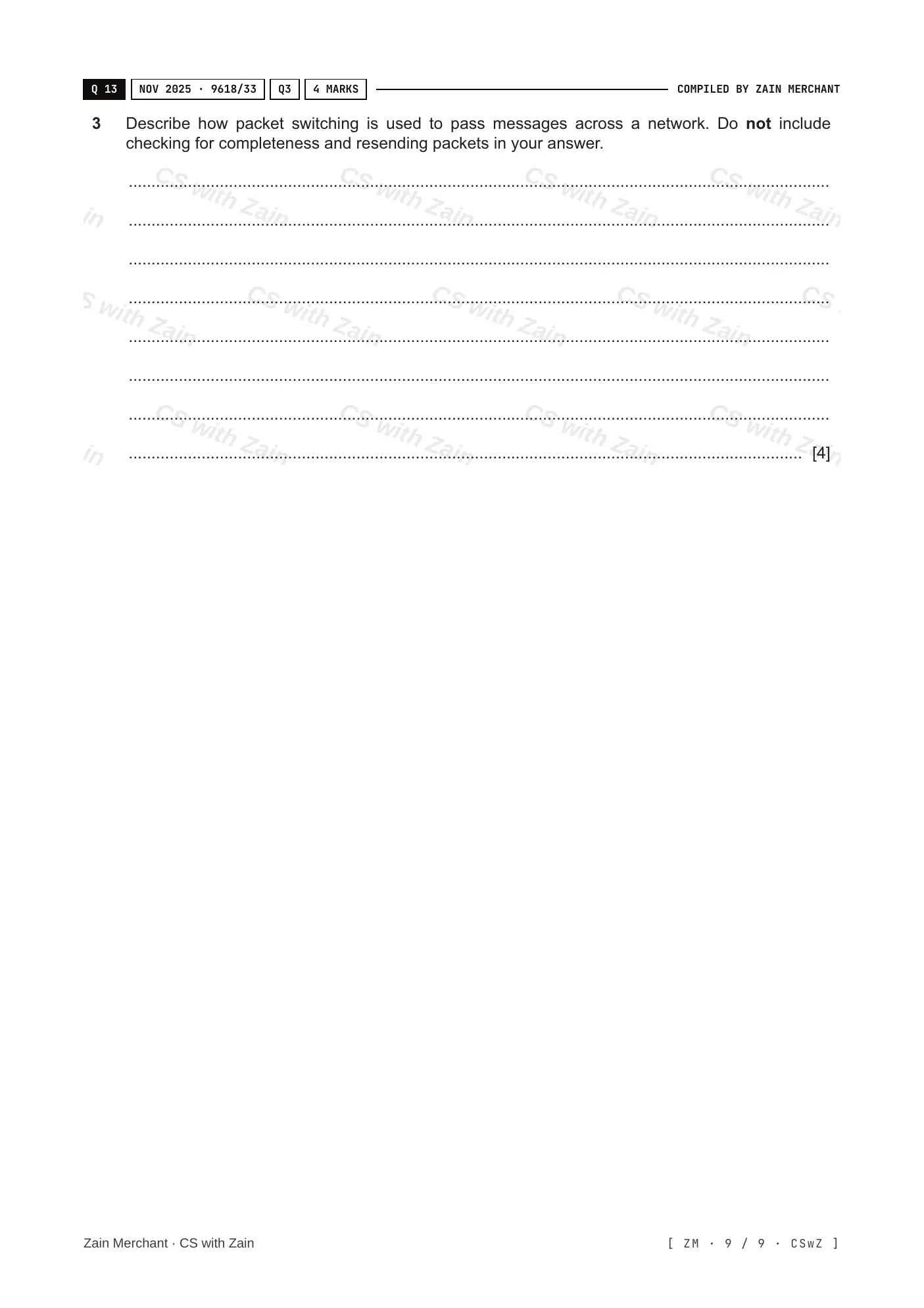 14.2 Circuit switching, packet switching questions, page 8