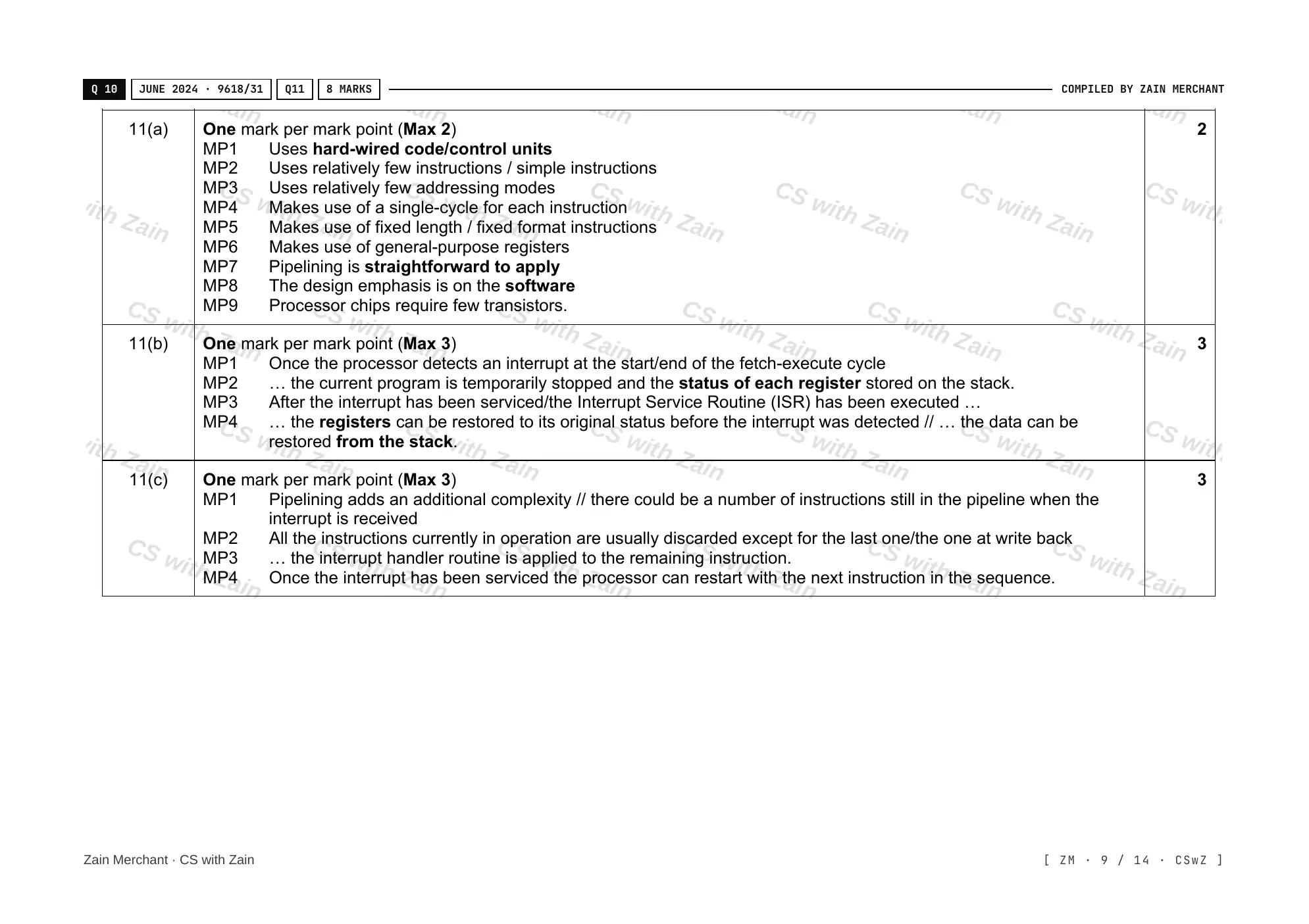 15.1 Processors, Parallel Processing and Virtual Machines mark scheme, page 8
