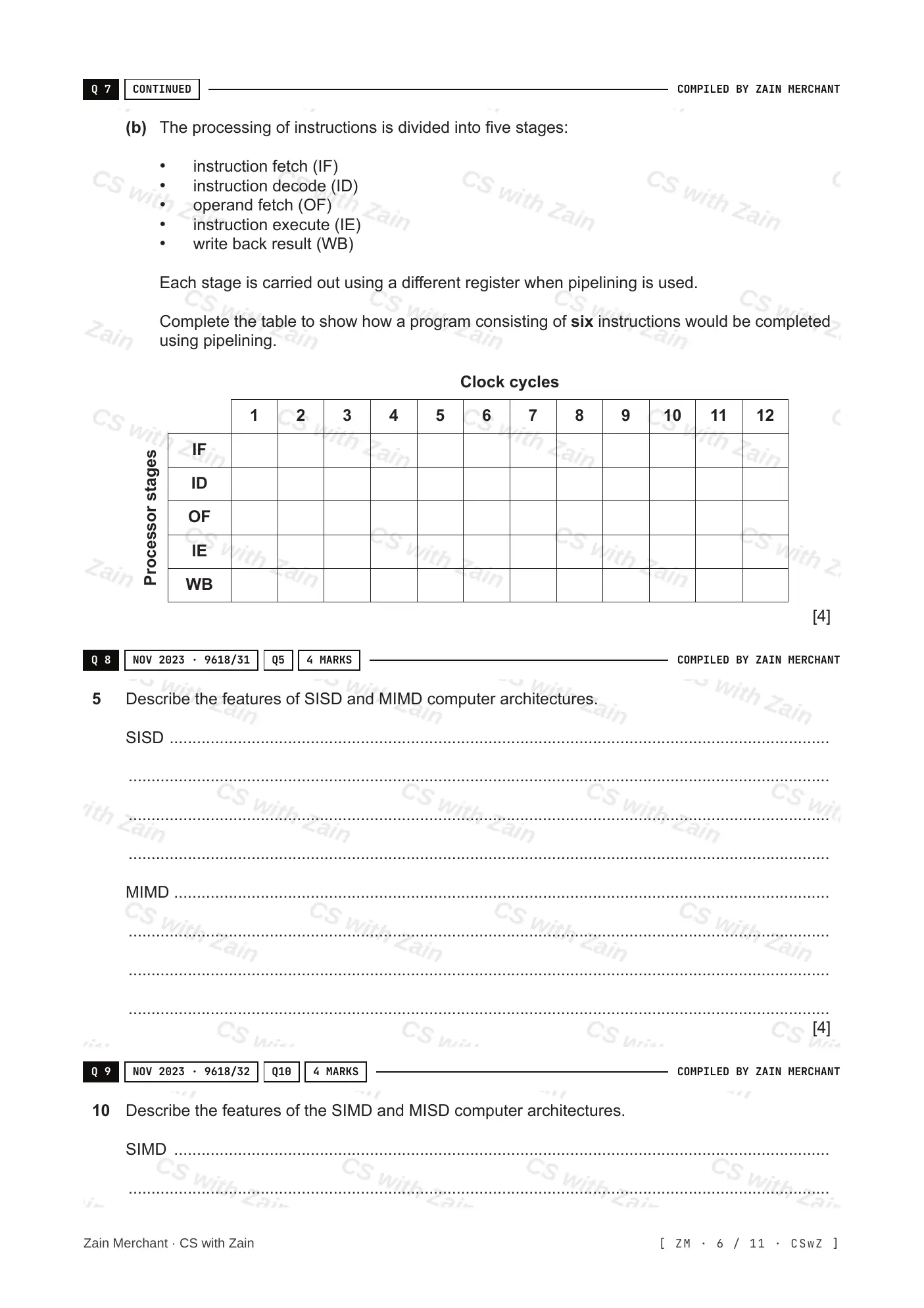 15.1 Processors, Parallel Processing and Virtual Machines questions, page 5