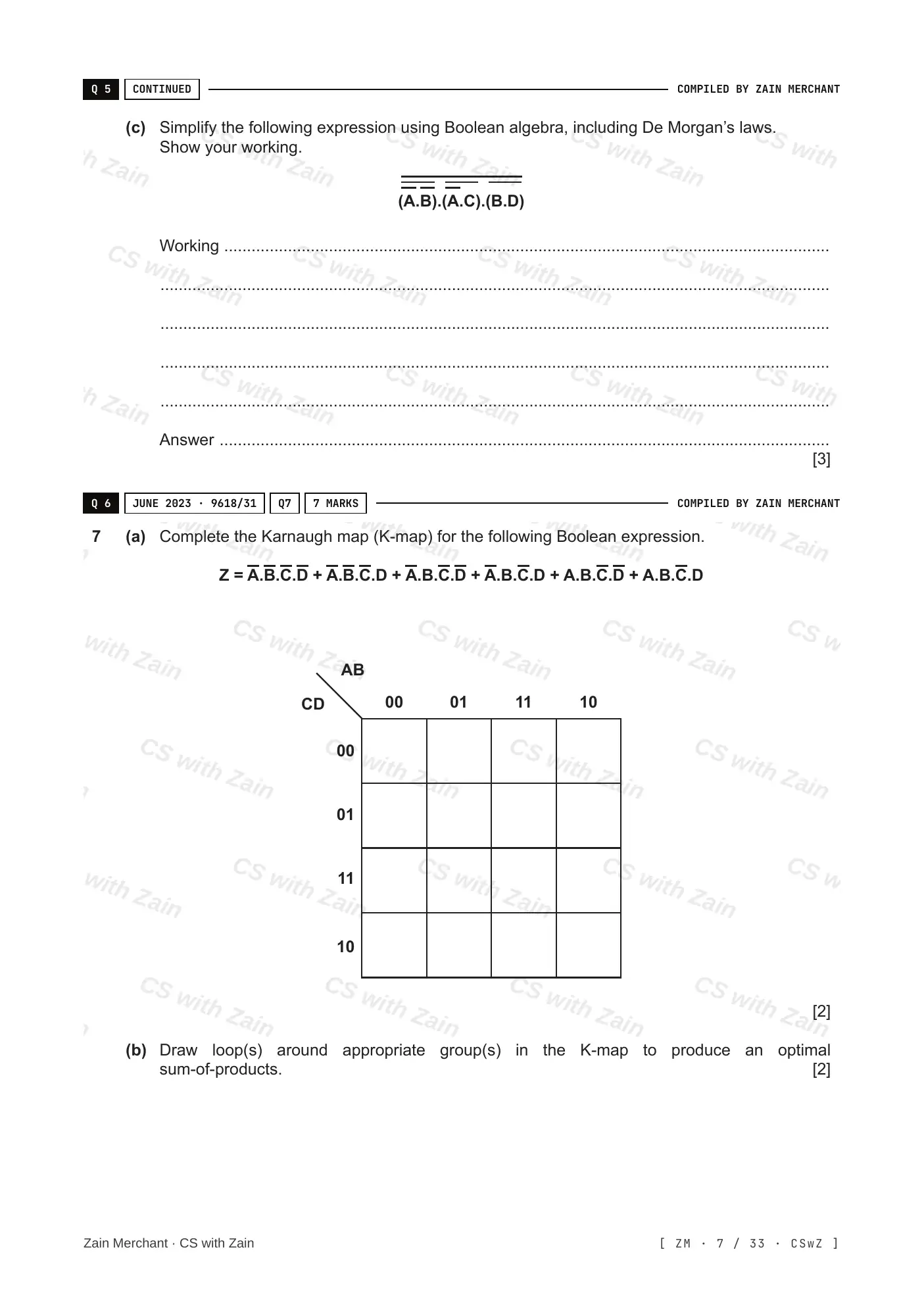 15.2 Boolean Algebra and Logic Circuits questions, page 6