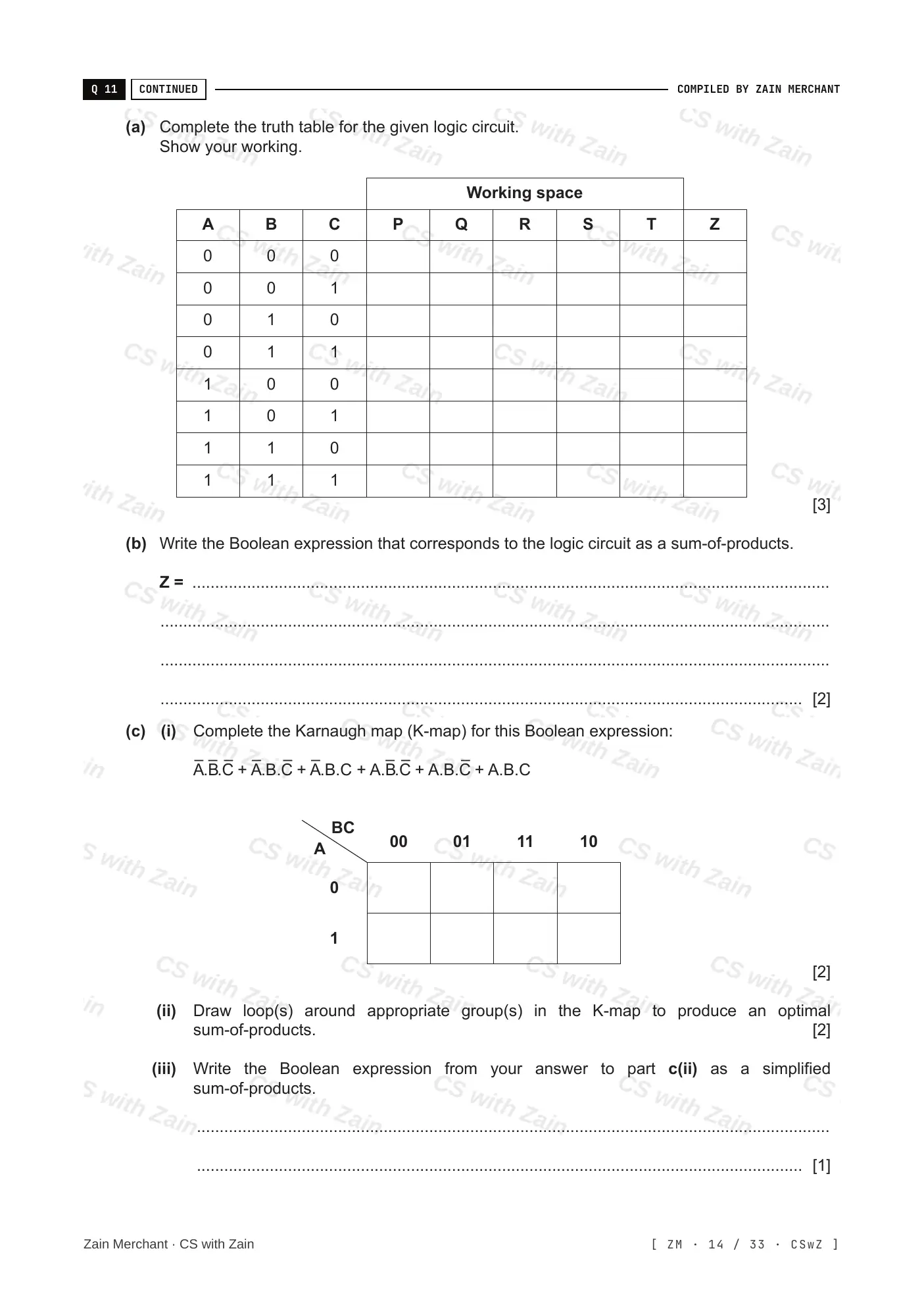 15.2 Boolean Algebra and Logic Circuits questions, page 13