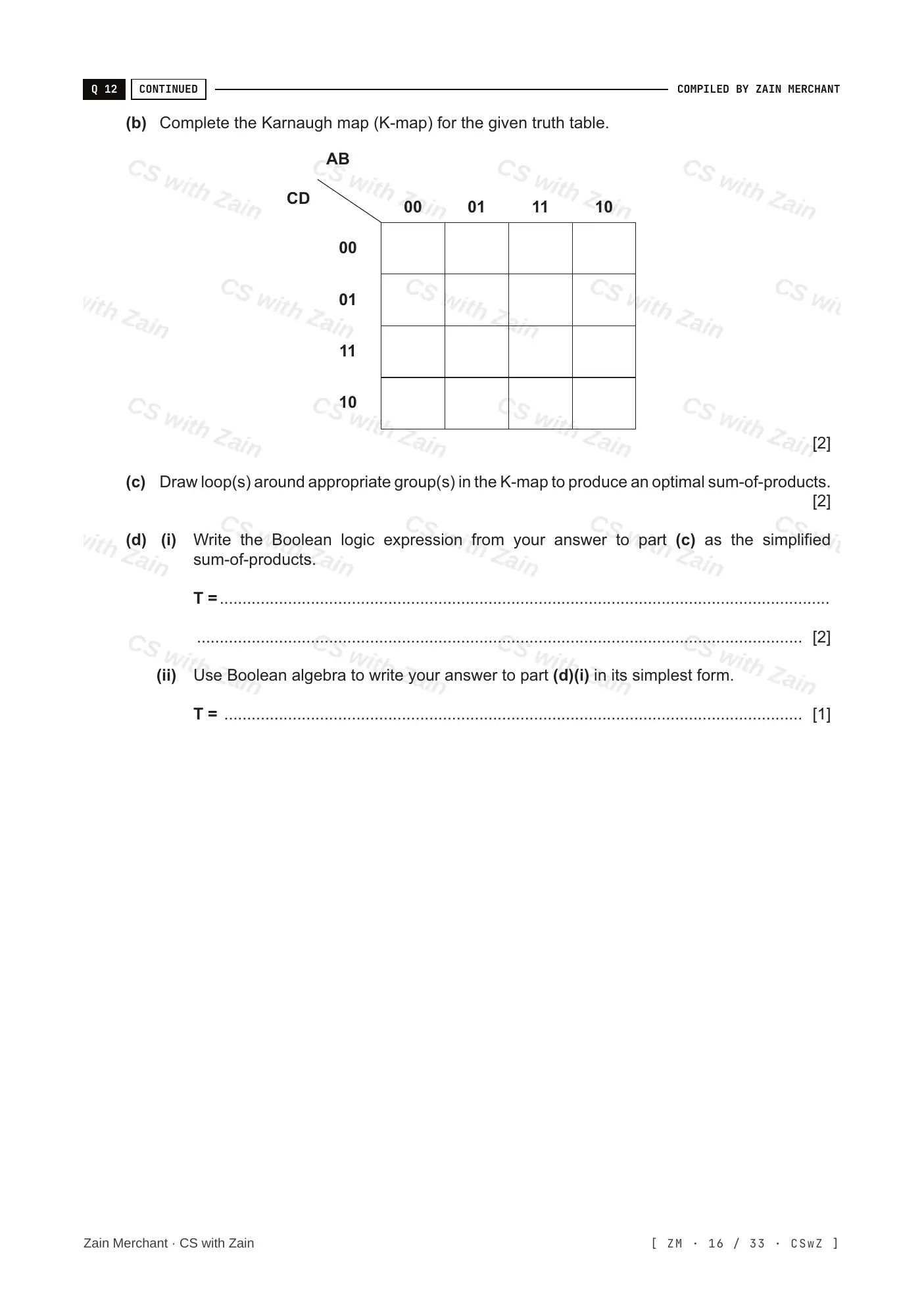 15.2 Boolean Algebra and Logic Circuits questions, page 15