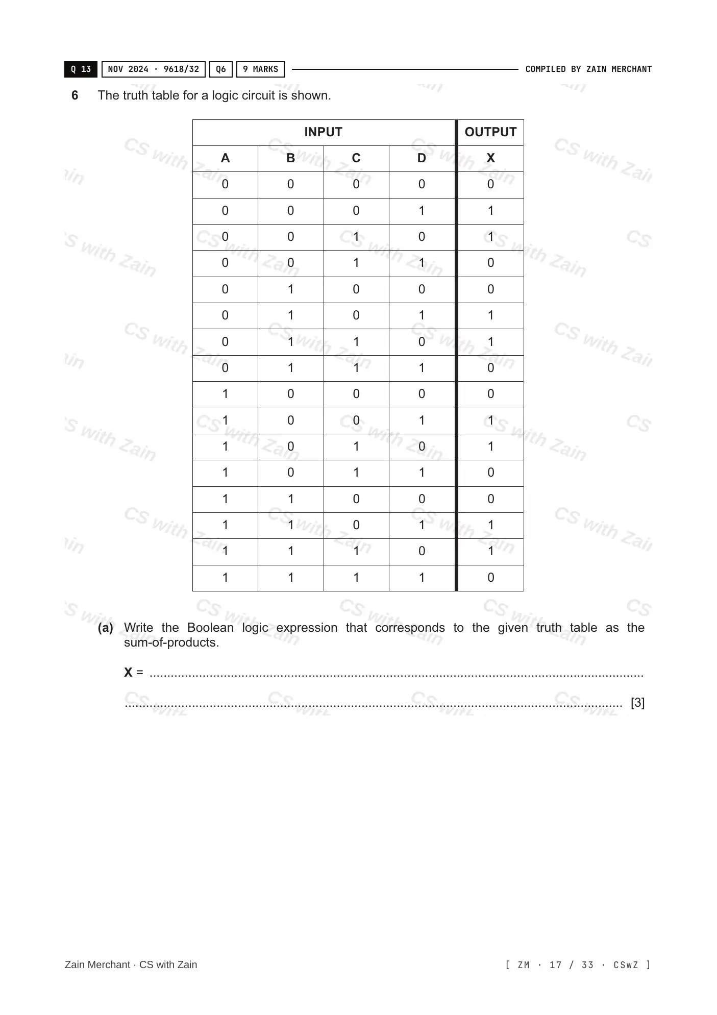 15.2 Boolean Algebra and Logic Circuits questions, page 16