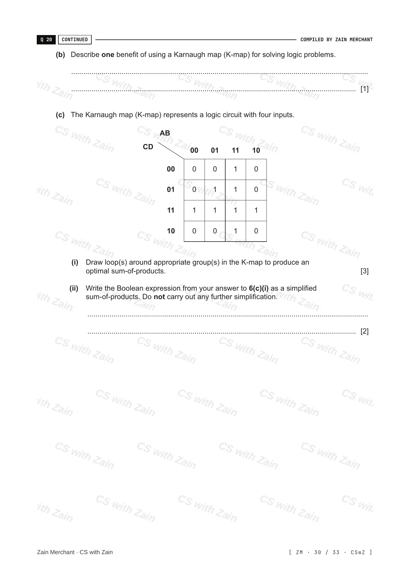 15.2 Boolean Algebra and Logic Circuits questions, page 29