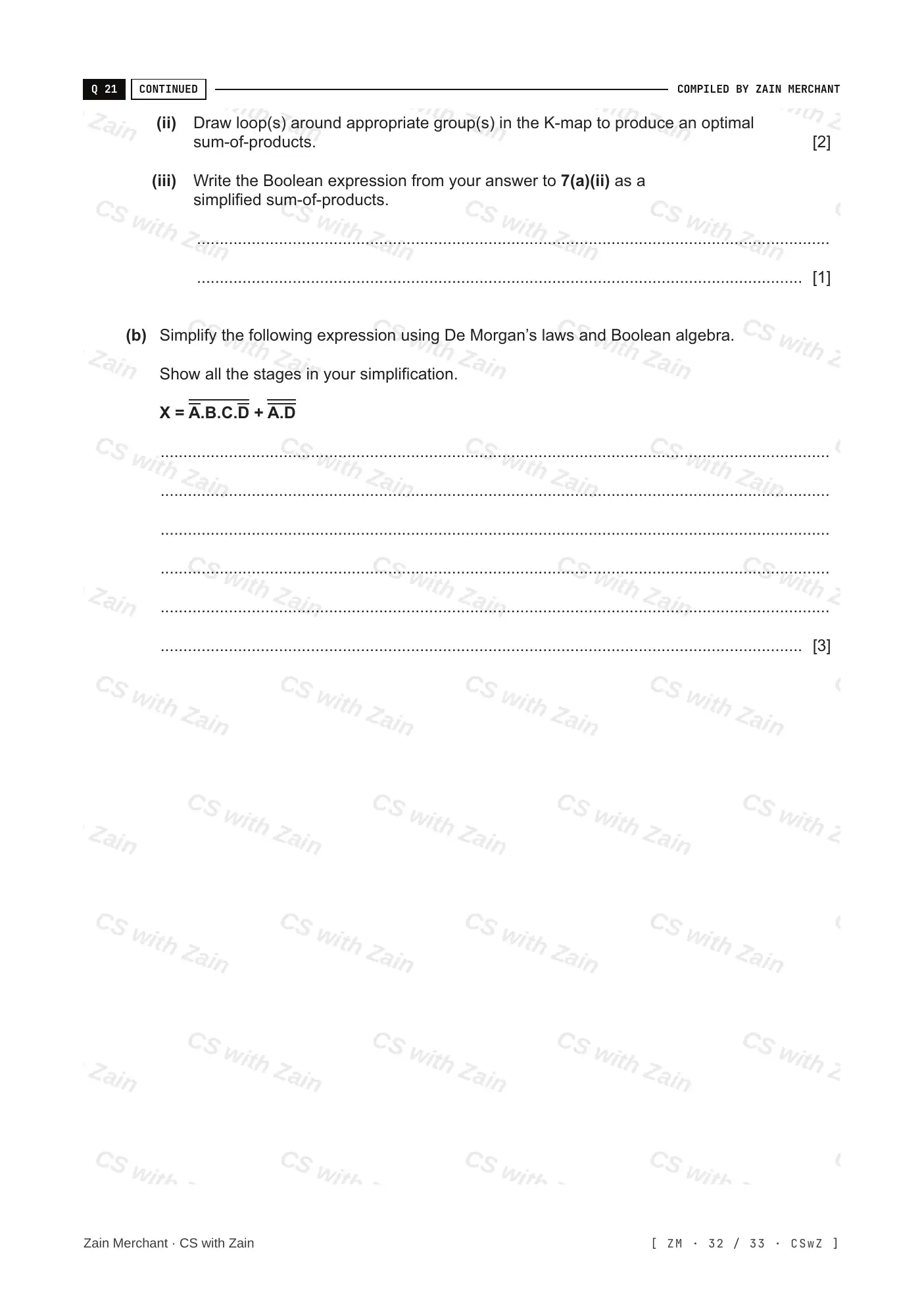 15.2 Boolean Algebra and Logic Circuits questions, page 31