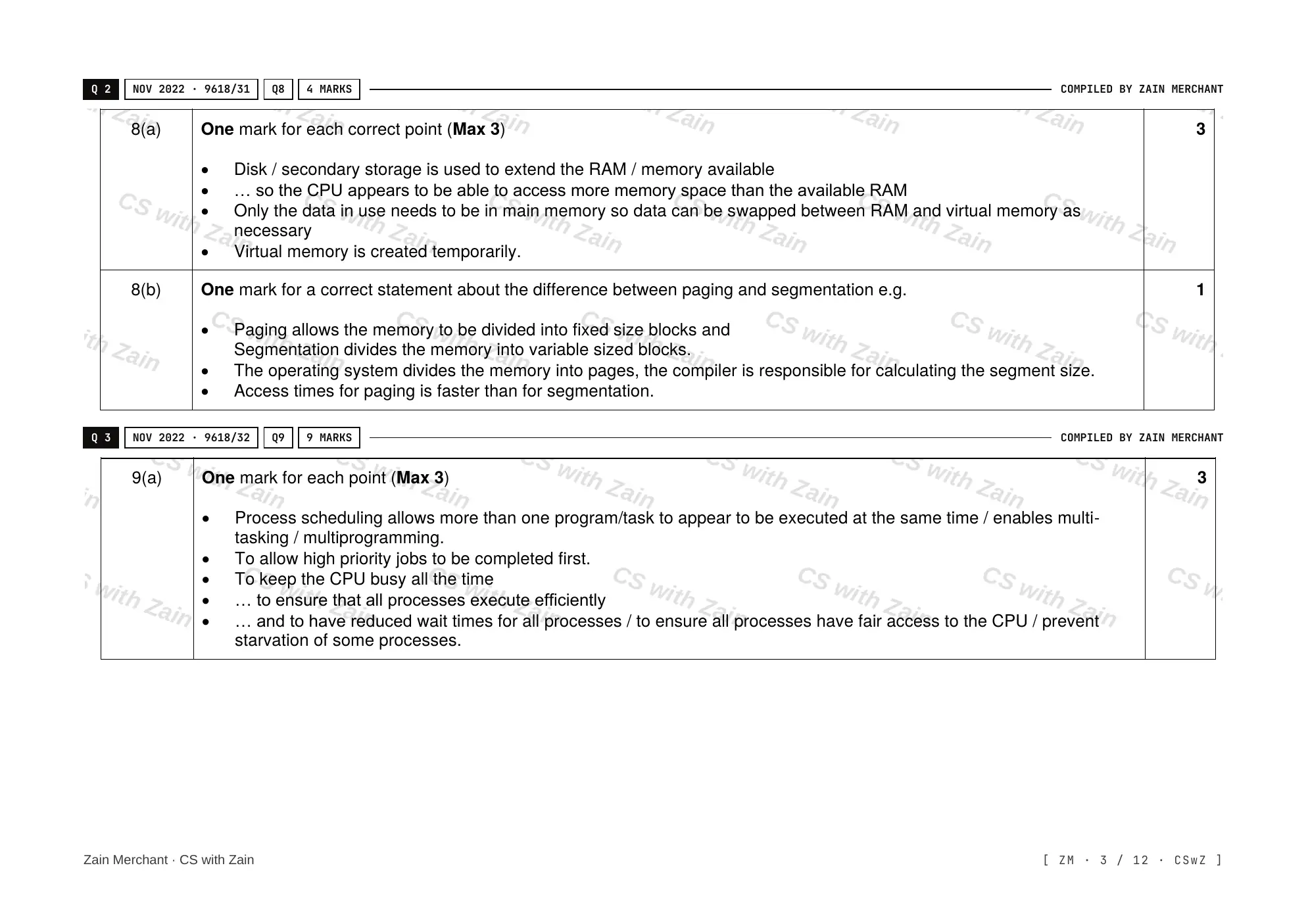 16.1 Purposes of an Operating System (OS) mark scheme, page 2