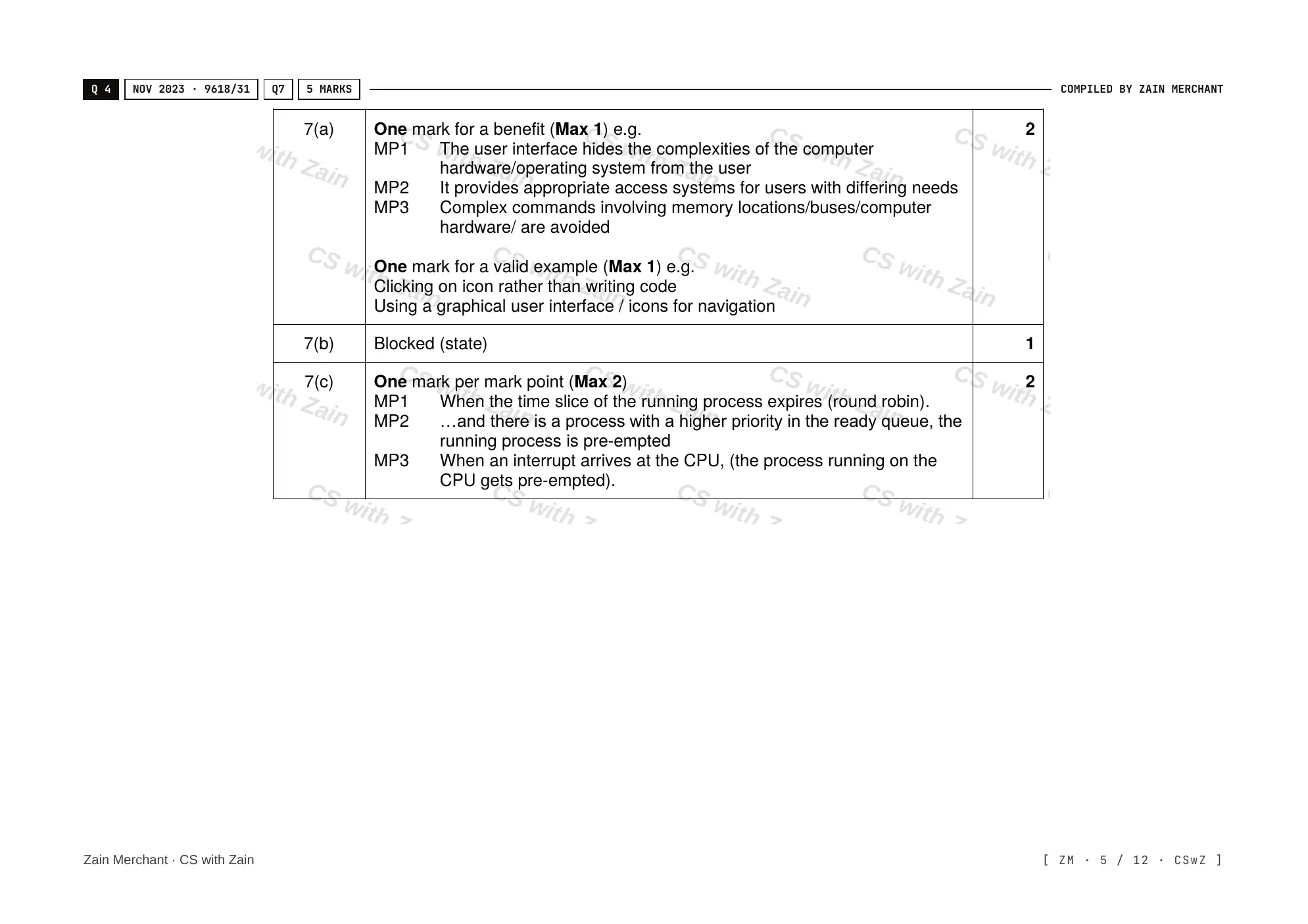 16.1 Purposes of an Operating System (OS) mark scheme, page 4