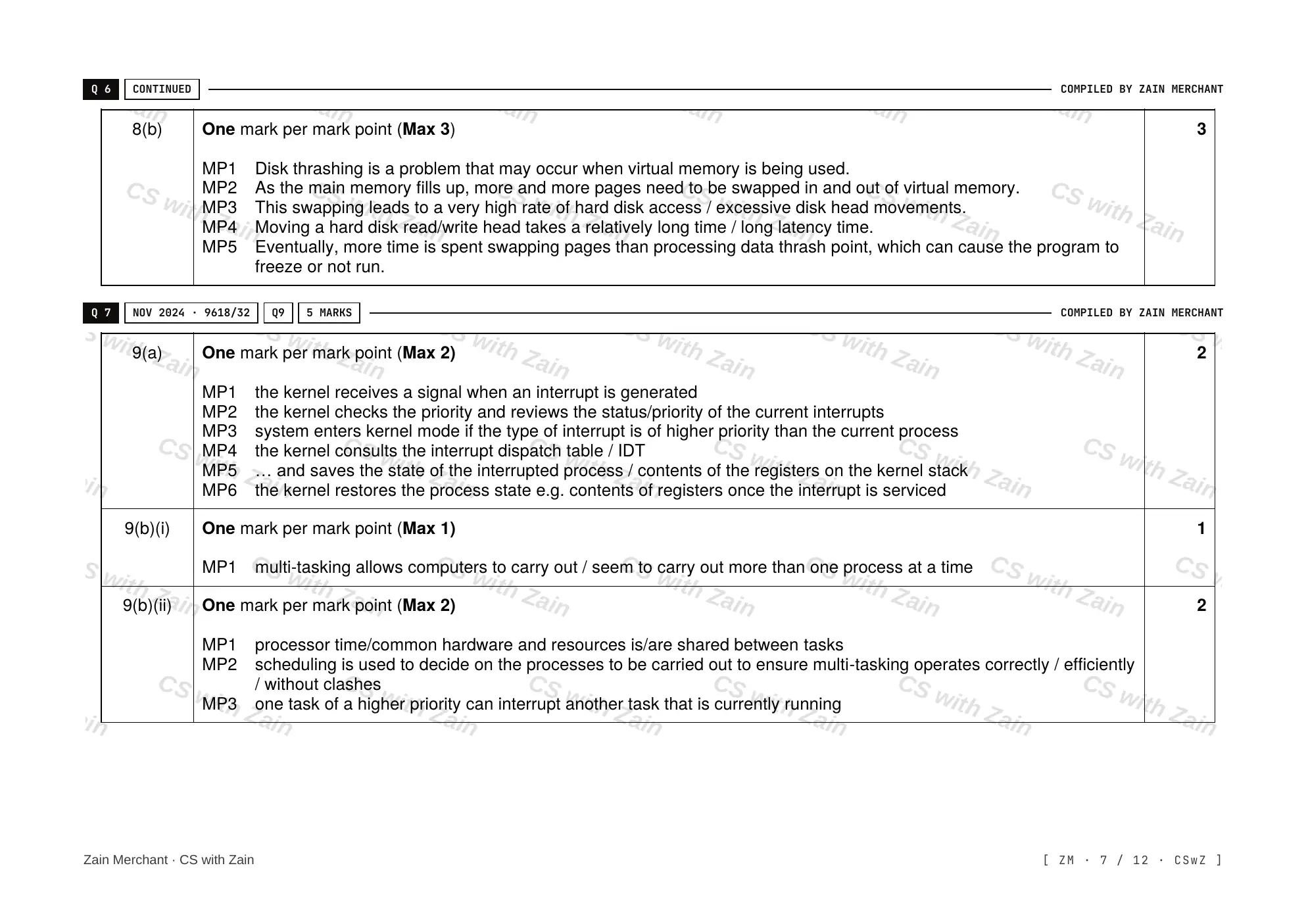 16.1 Purposes of an Operating System (OS) mark scheme, page 6