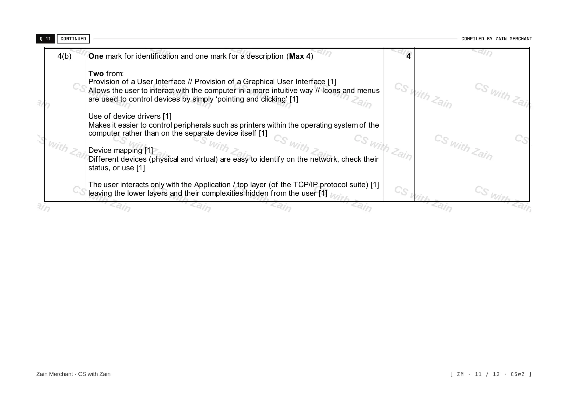 16.1 Purposes of an Operating System (OS) mark scheme, page 10