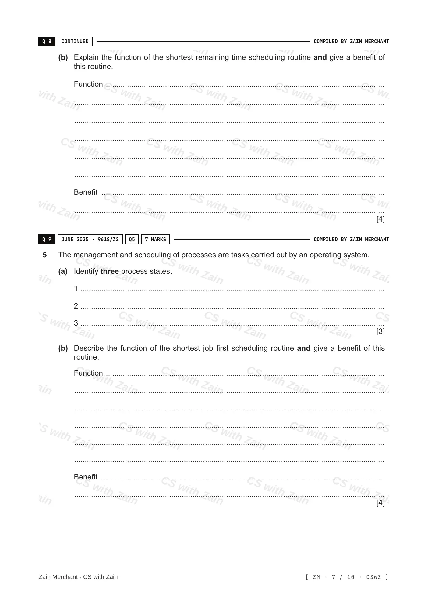 16.1 Purposes of an Operating System (OS) questions, page 6