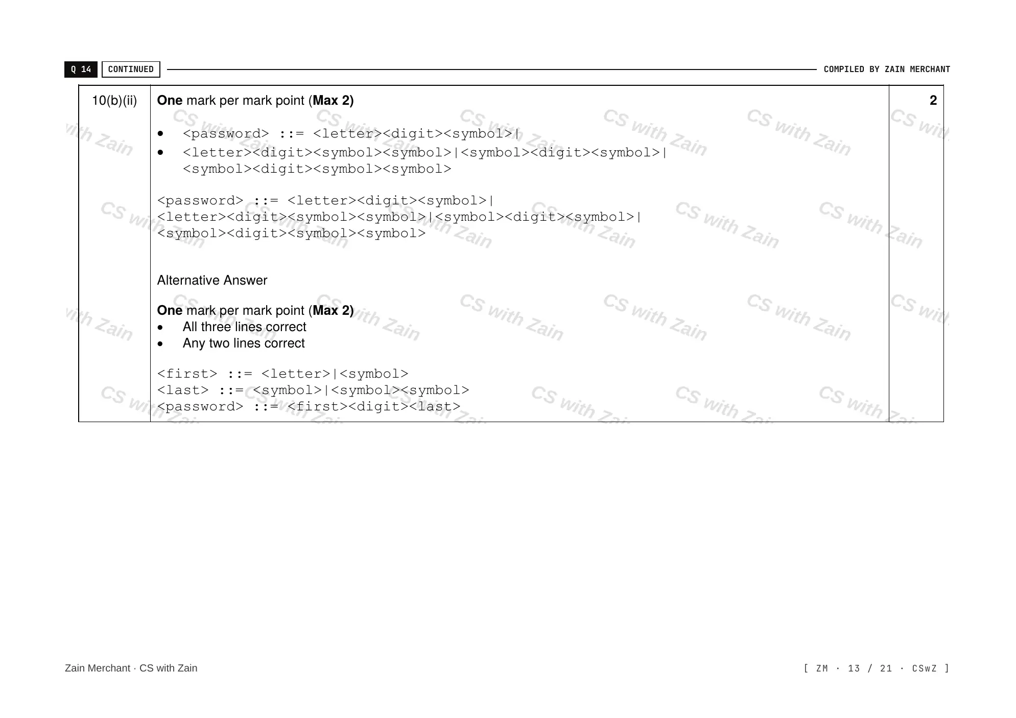 16.2 Translation Software mark scheme, page 12