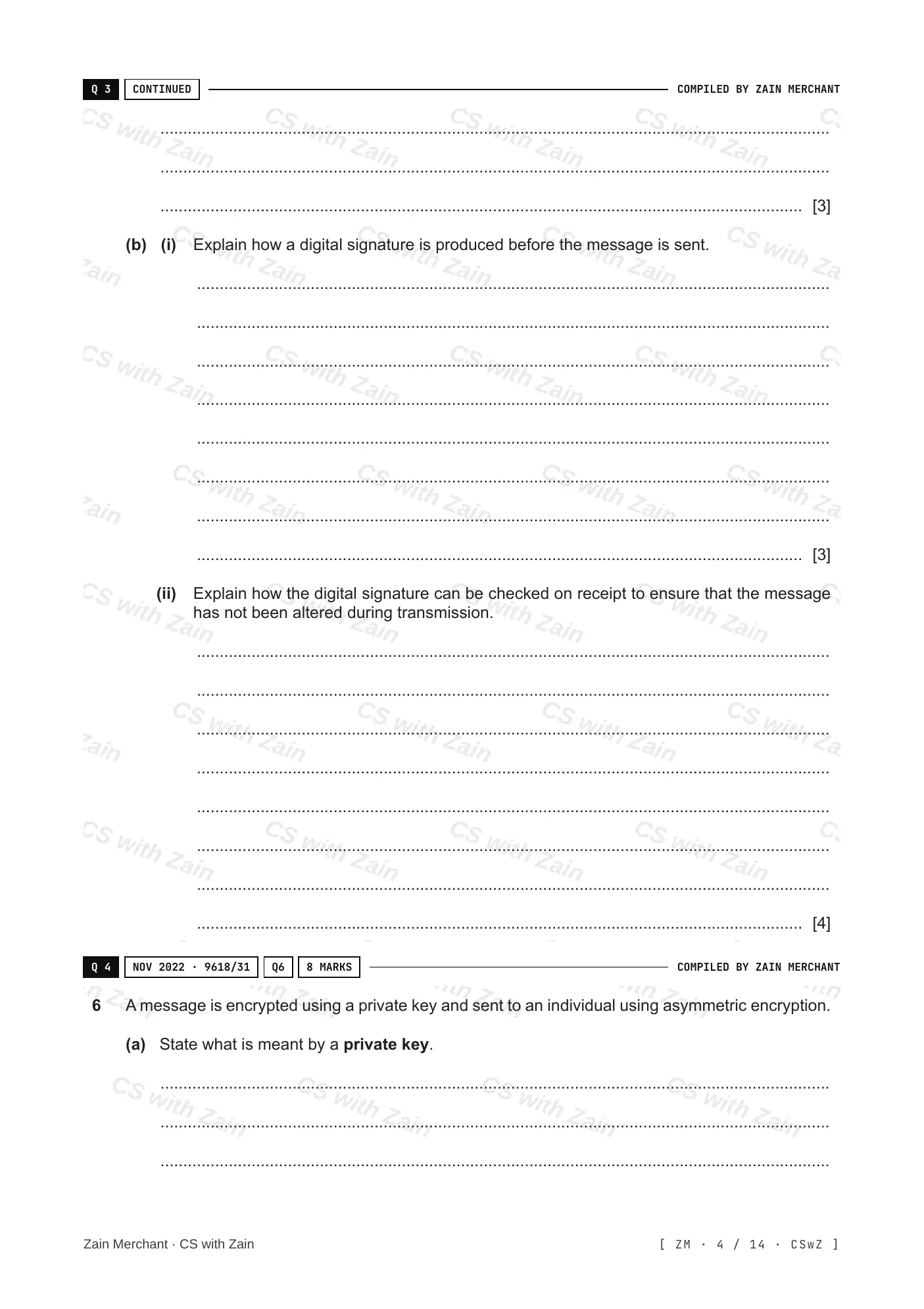 17.1 Encryption, Encryption Protocols and Digital Certificates questions, page 3