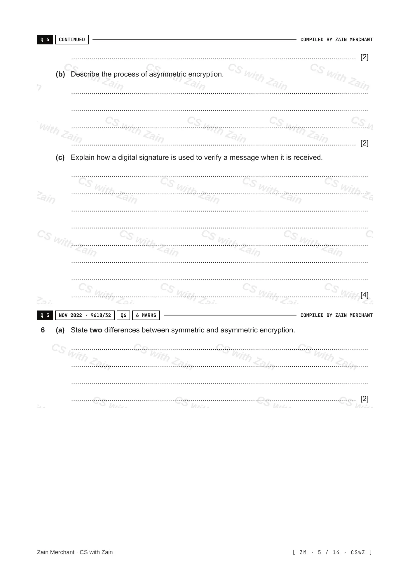17.1 Encryption, Encryption Protocols and Digital Certificates questions, page 4