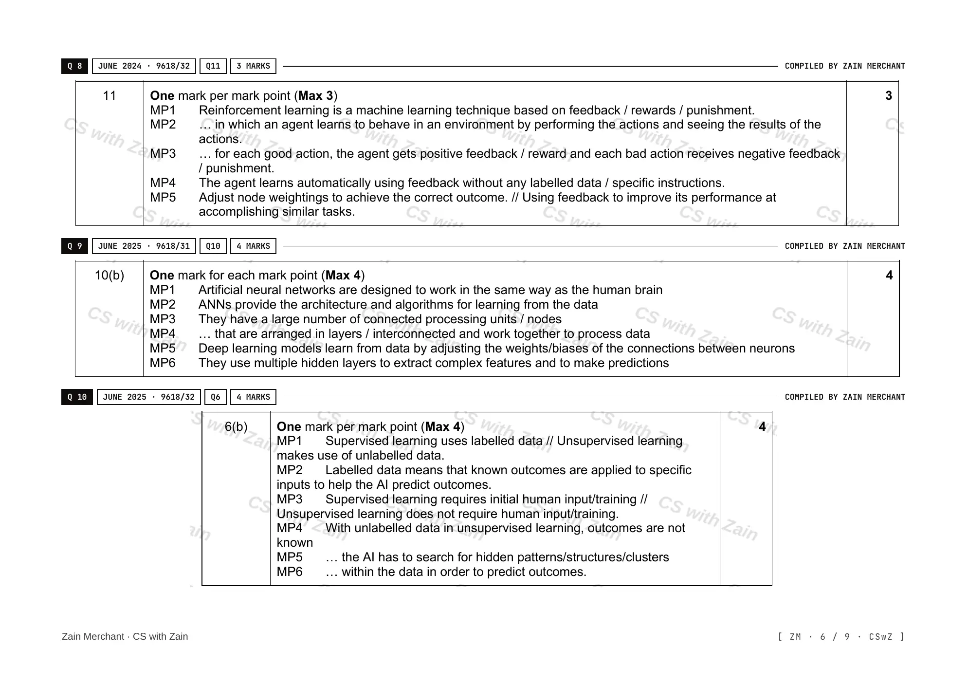 18.2 Artificial Intelligence: Machine Learning and Neural Networks mark scheme, page 5